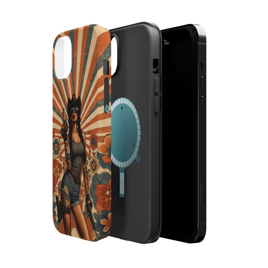 Americana 9mm Pinup Girl - Magnetic Impact‑Resistant Phone Case  iPhone 13-17 / Samsung S26  MagSafe Compatible