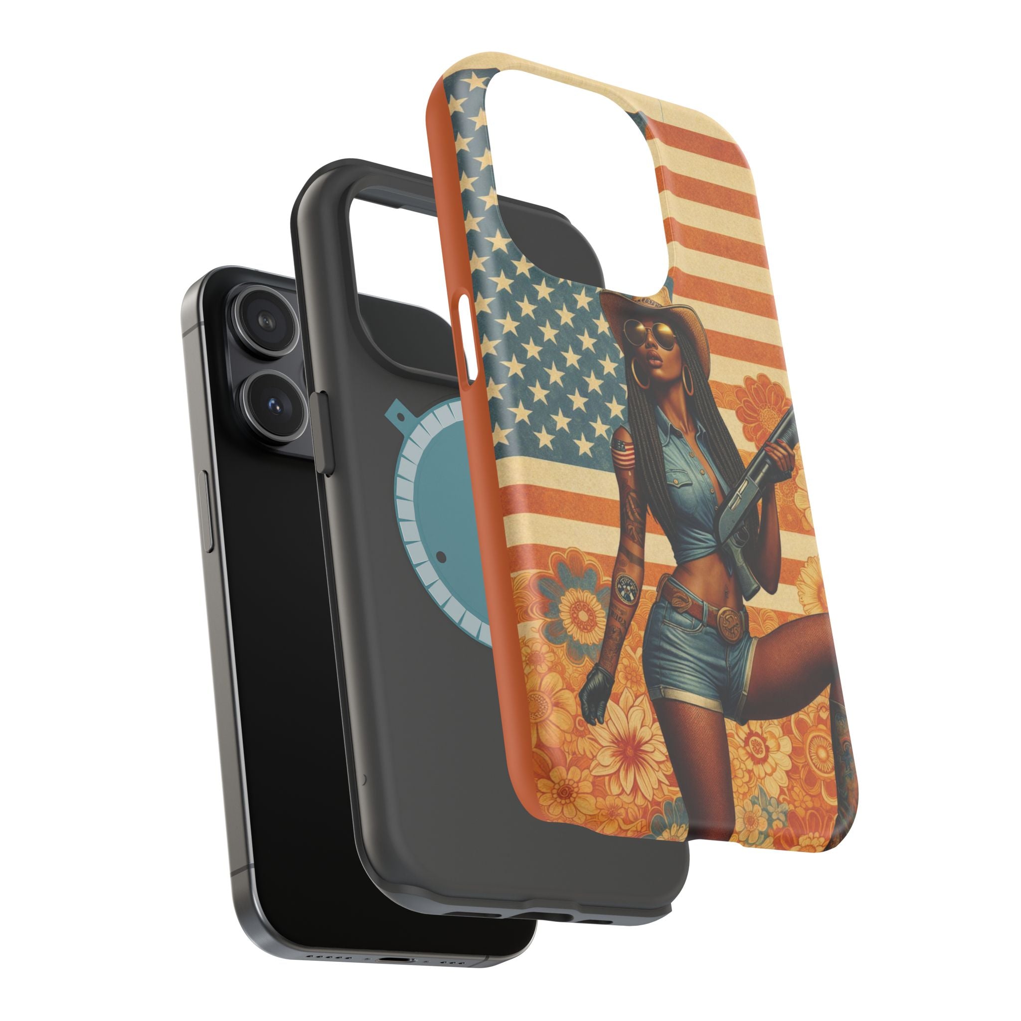 Americana 12GA Pinup Girl - Magnetic Impact‑Resistant Phone Case  iPhone 13-17 / Samsung S26  MagSafe Compatible