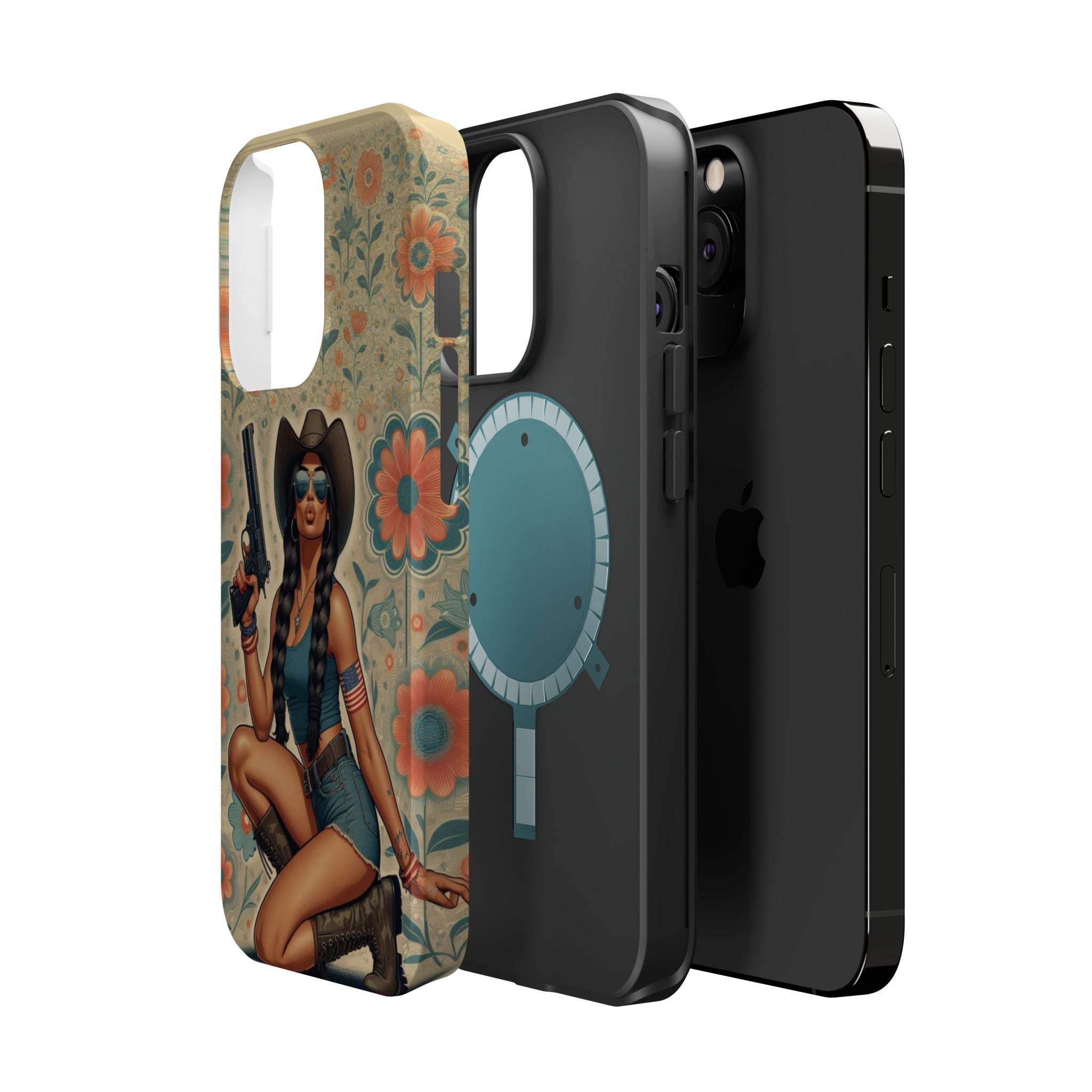 Americana 9mm Pinup Girl - Magnetic Impact‑Resistant Phone Case  iPhone 13-17 / Samsung S26  MagSafe Compatible