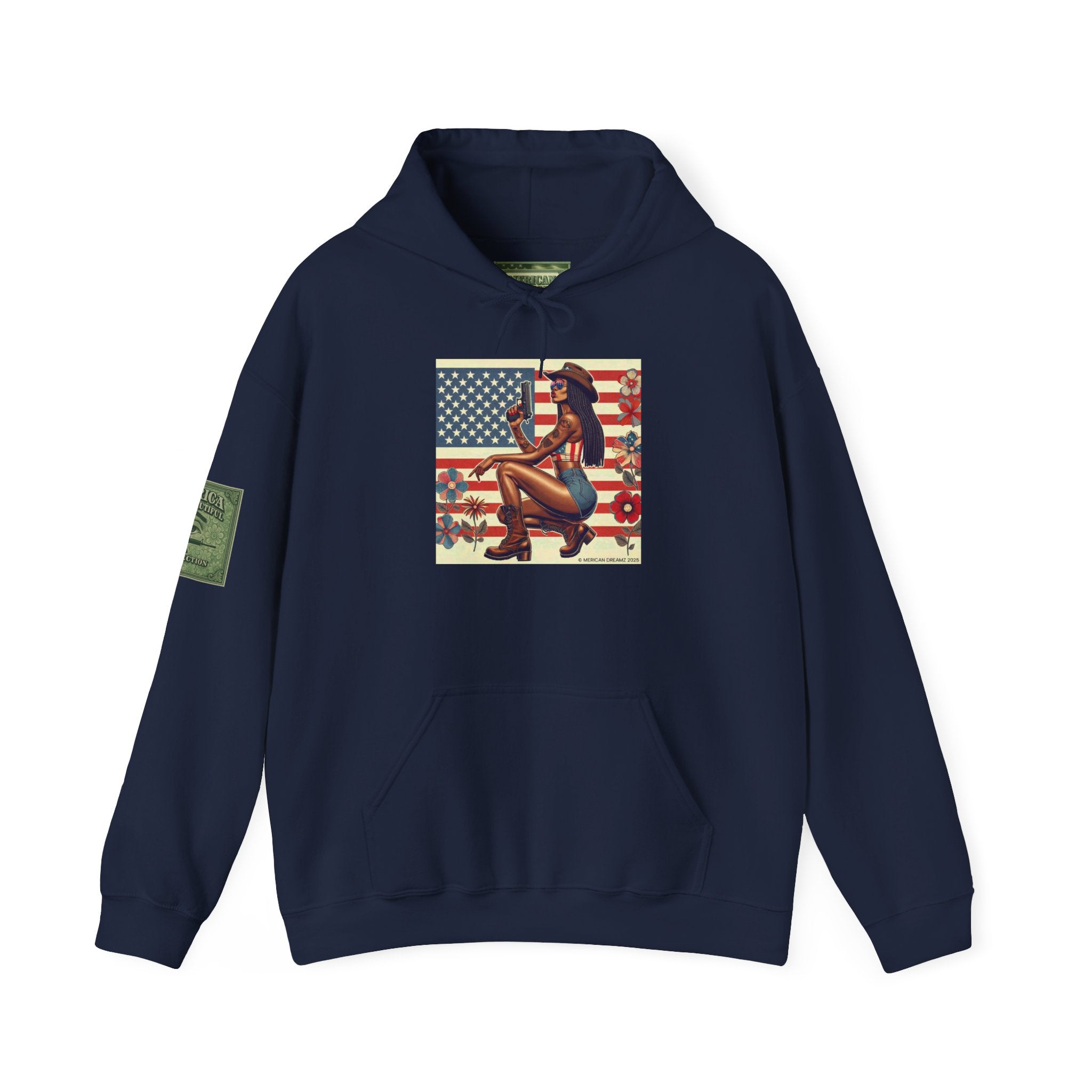 Retro Americana Pinup Gunslinger Hoodie — Vintage Pinup Girls Pullover