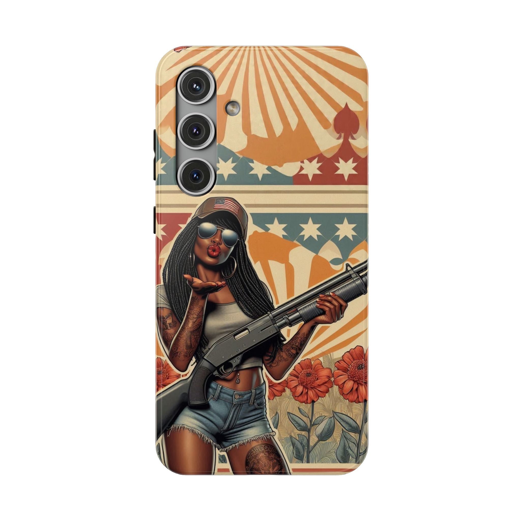Americana 12 Gauge Pinup Girl - Impact‑Resistant Phone Case   Samsung Galaxy Series S22 / S22+ / S22 Ultra - S25 / S25+ / S25 Ultra
