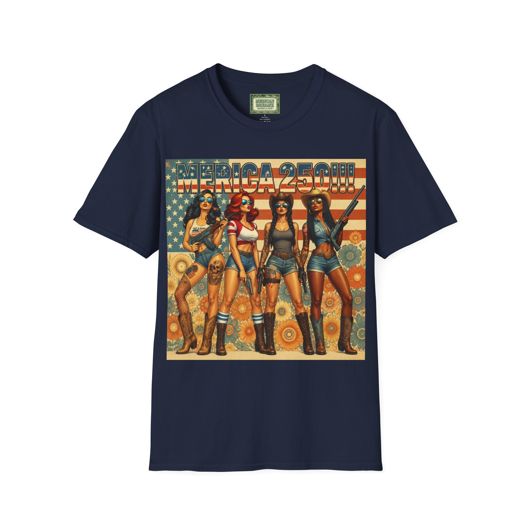MERICAN DREAMZ REBELLION – MERICA 250!!!  Graphic T‑Shirt – 250 Years of Freedom 1776-2026 Graphic Tee-#2