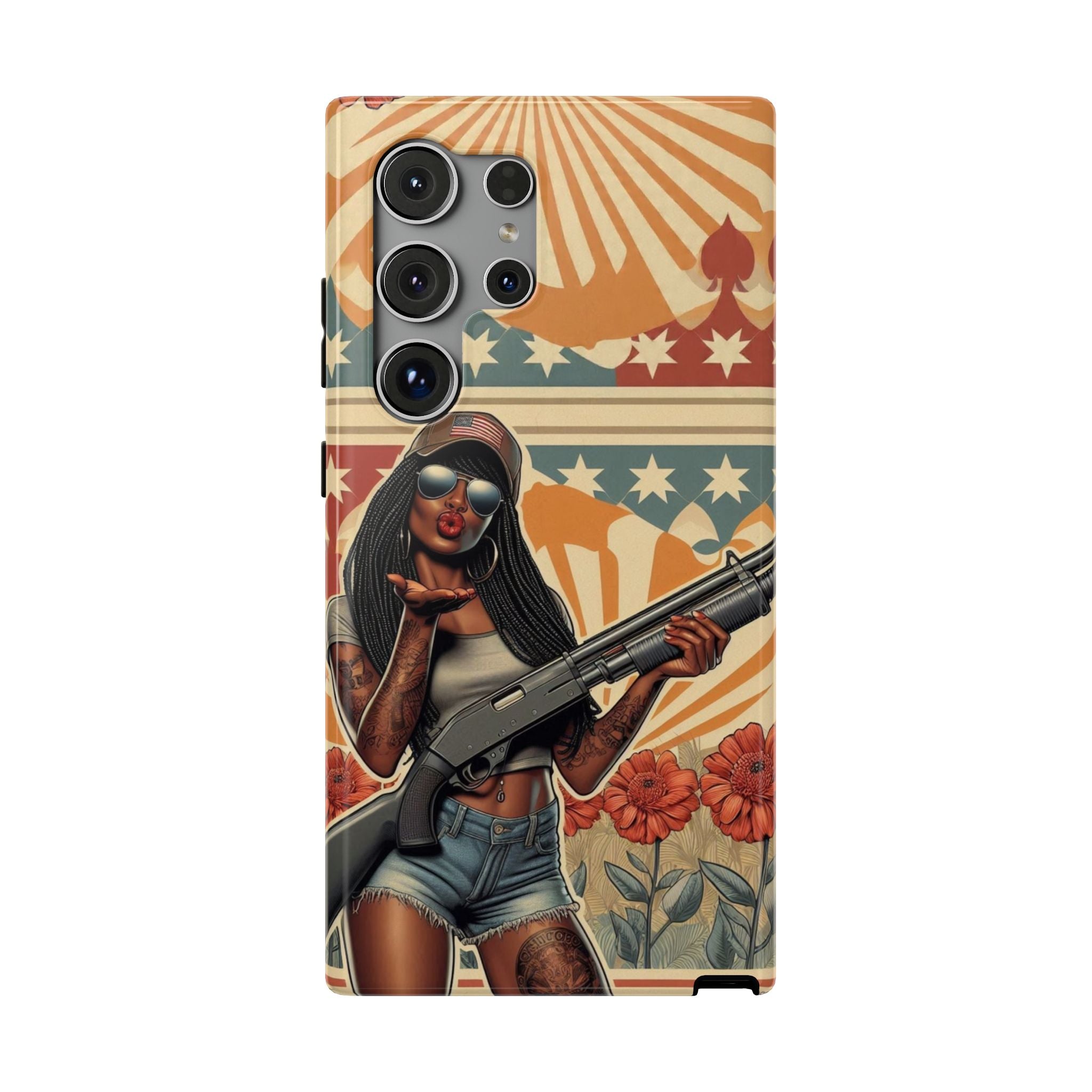 Americana 12 Gauge Pinup Girl - Impact‑Resistant Phone Case   Samsung Galaxy Series S22 / S22+ / S22 Ultra - S25 / S25+ / S25 Ultra