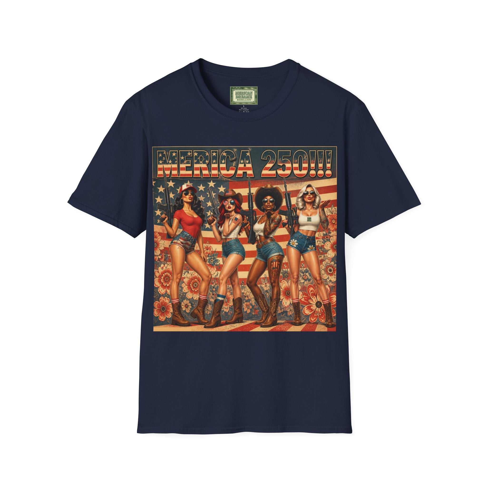 MERICAN DREAMZ REBELLION – MERICA 250!!!  Graphic T‑Shirt – 250 Years of Freedom 1776-2026 Graphic Tee-#1