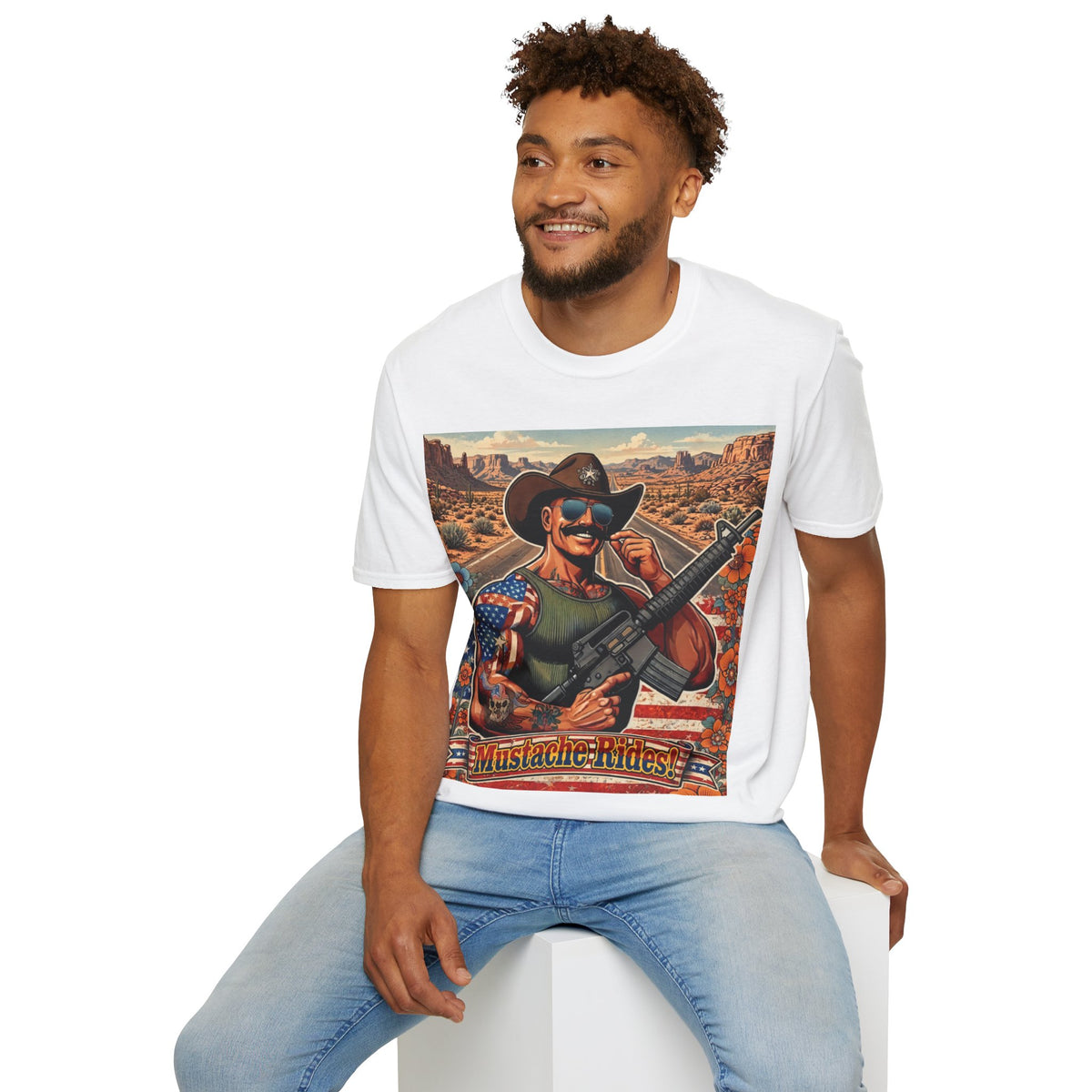 MERICAN UNCLE - Graphic T-Shirt - Mustache Rides - 1