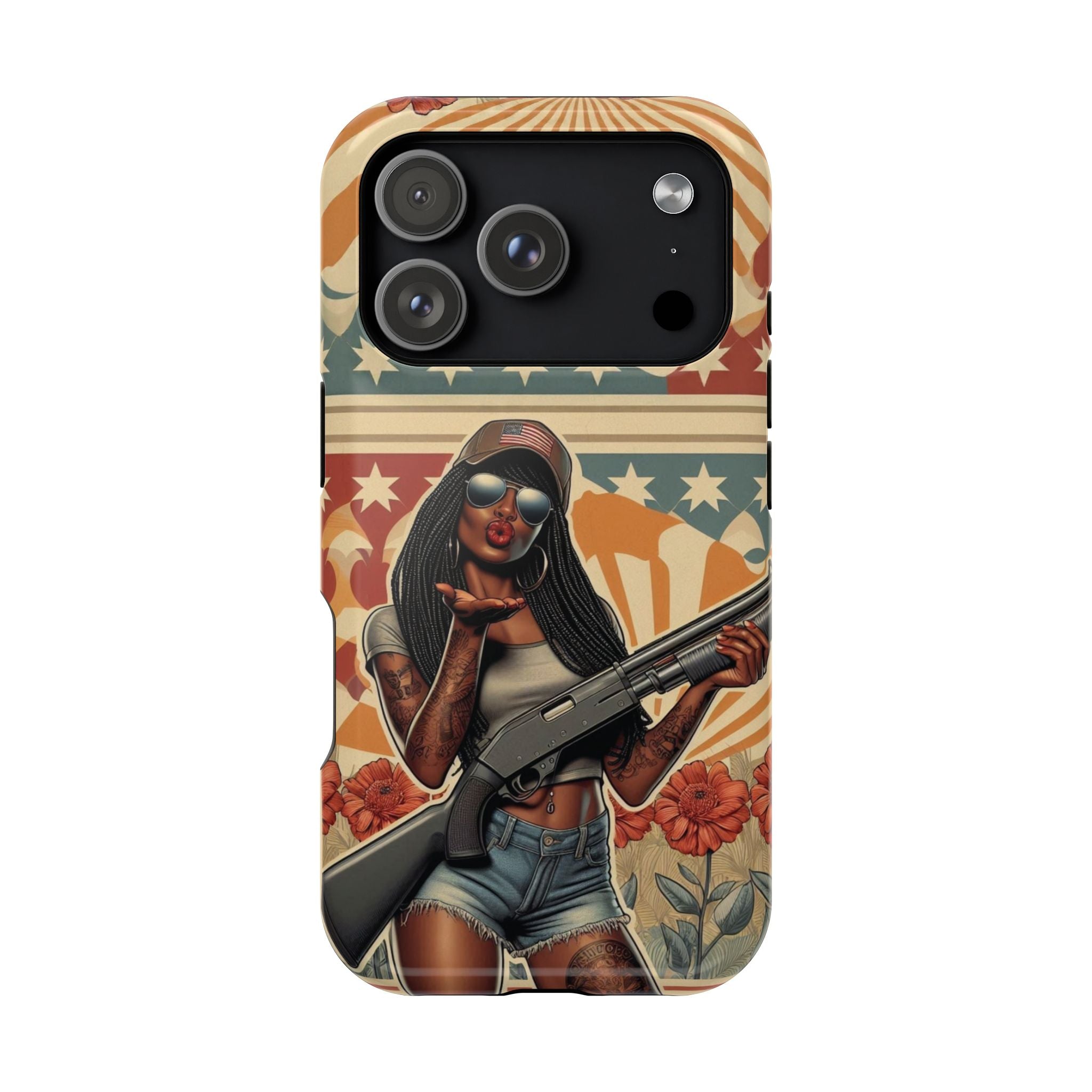 Americana 12GA Pinup Girl - Magnetic Impact‑Resistant Phone Case  iPhone 13-17 / Samsung S26  MagSafe Compatible