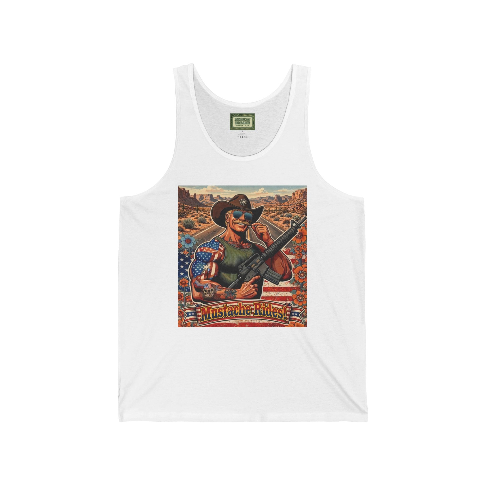 MERICAN UNCLE - Graphic Tank Top - Mustache Rides - 3
