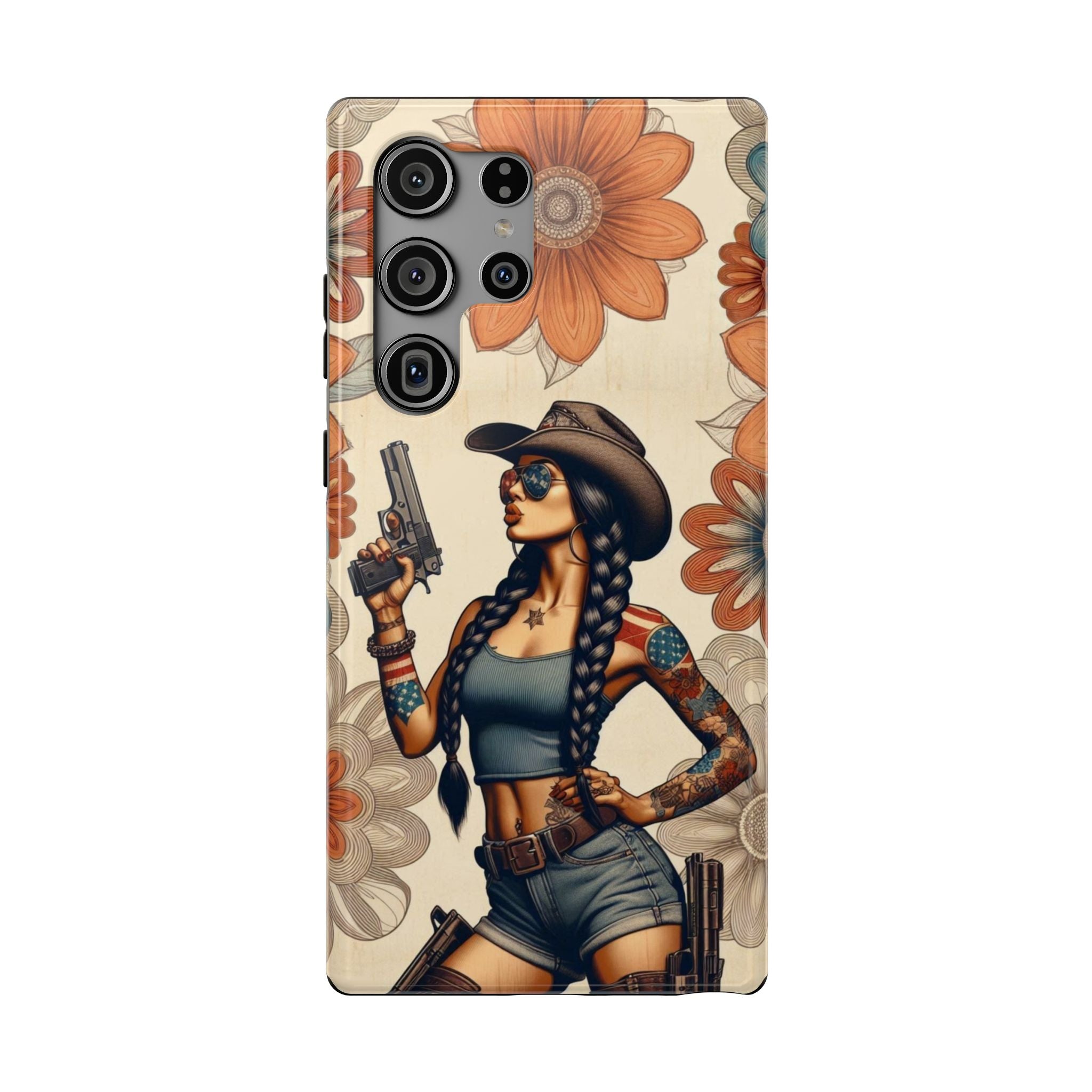 Americana 9mm Pinup Girl - Impact‑Resistant Phone Case   Samsung Galaxy Series S22 / S22+ / S22 Ultra - S25 / S25+ / S25 Ultra