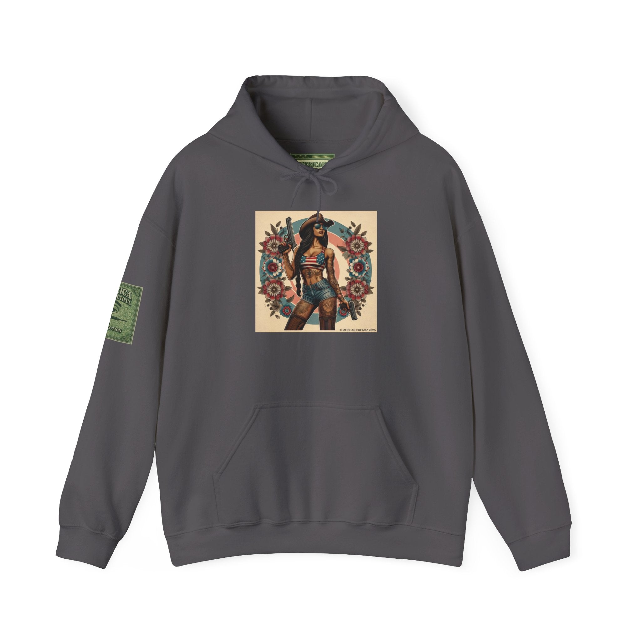 Retro Americana Pinup Gunslinger Hoodie — Vintage Pinup Girls Pullover