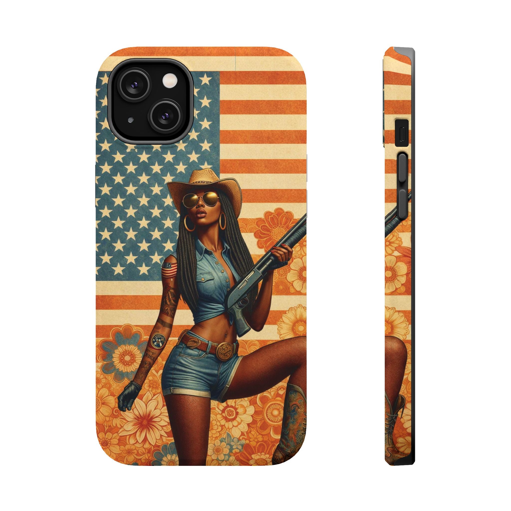 Americana 12GA Pinup Girl - Magnetic Impact‑Resistant Phone Case  iPhone 13-17 / Samsung S26  MagSafe Compatible