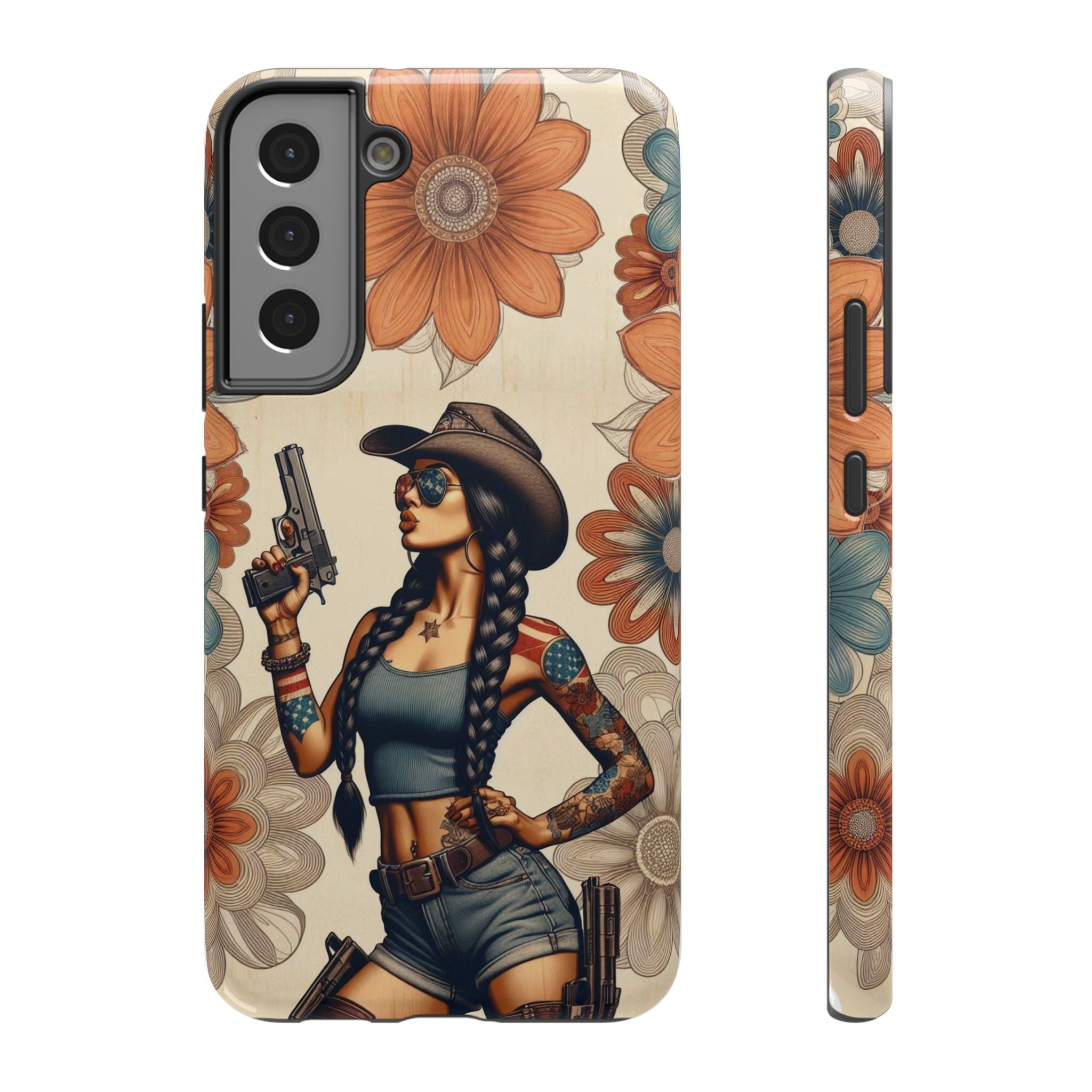 Americana 9mm Pinup Girl - Impact‑Resistant Phone Case   Samsung Galaxy Series S22 / S22+ / S22 Ultra - S25 / S25+ / S25 Ultra