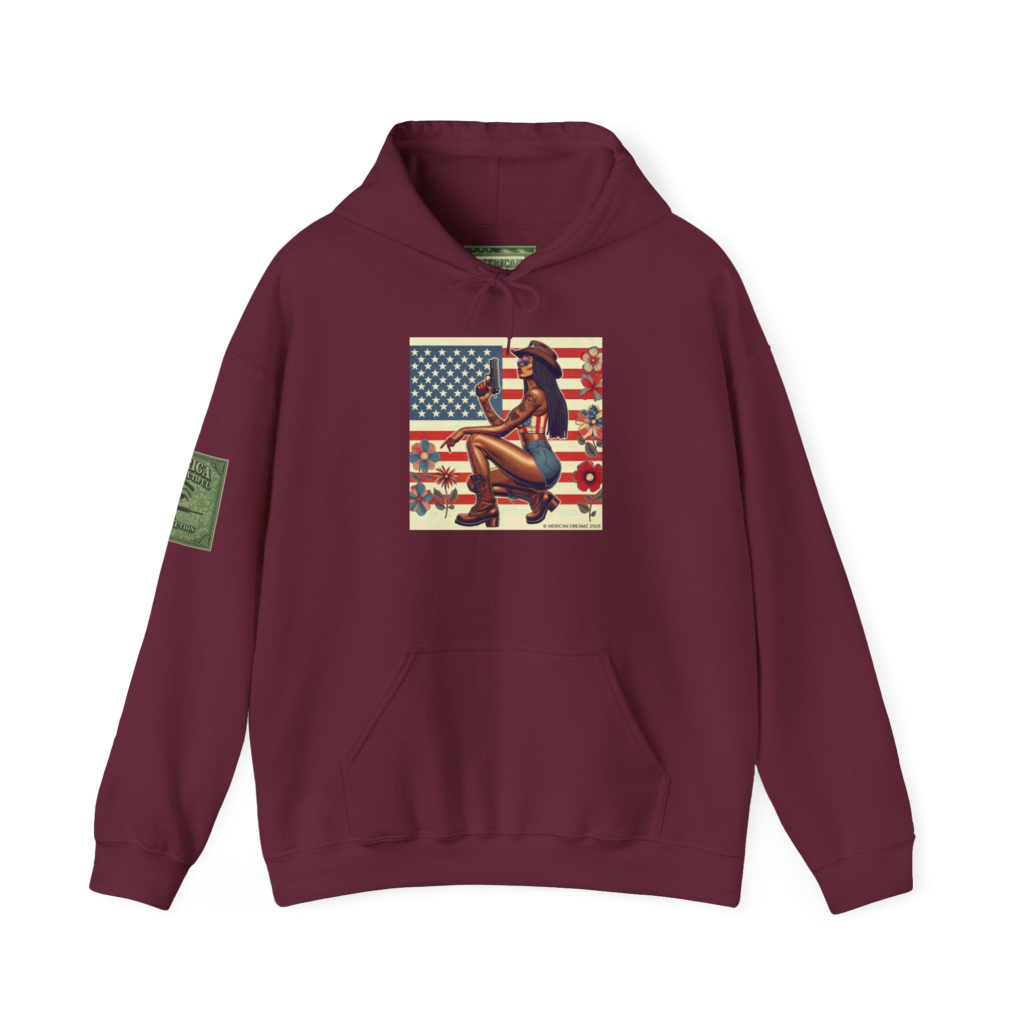 Retro Americana Pinup Gunslinger Hoodie — Vintage Pinup Girls Pullover