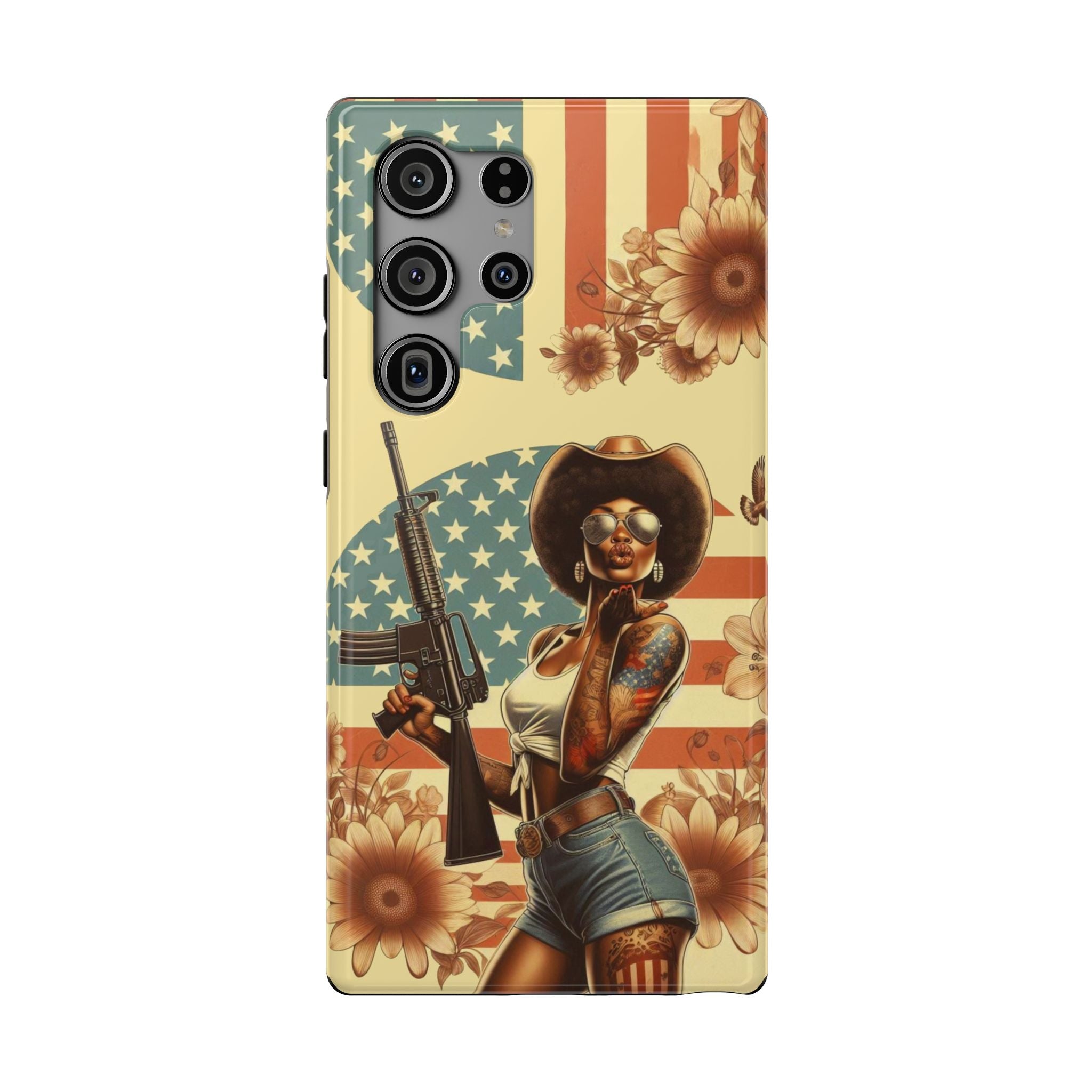 Americana AR-15 Pinup Girl - Impact‑Resistant Phone Case Samsung Galaxy Series S22 / S22+ / S22 Ultra - S25 / S25+ / S25 Ultra