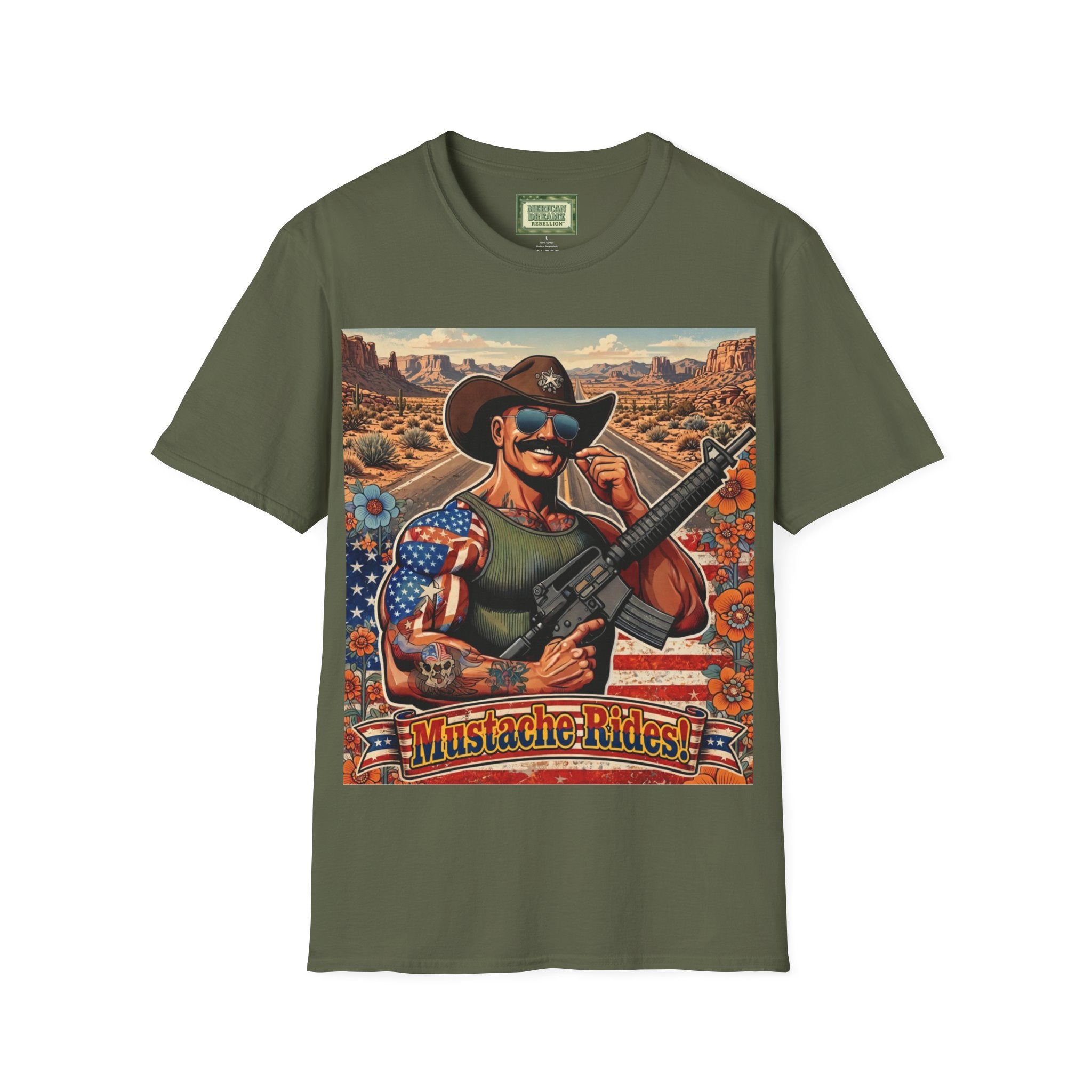 MERICAN UNCLE - Graphic T-Shirt - Mustache Rides - 1