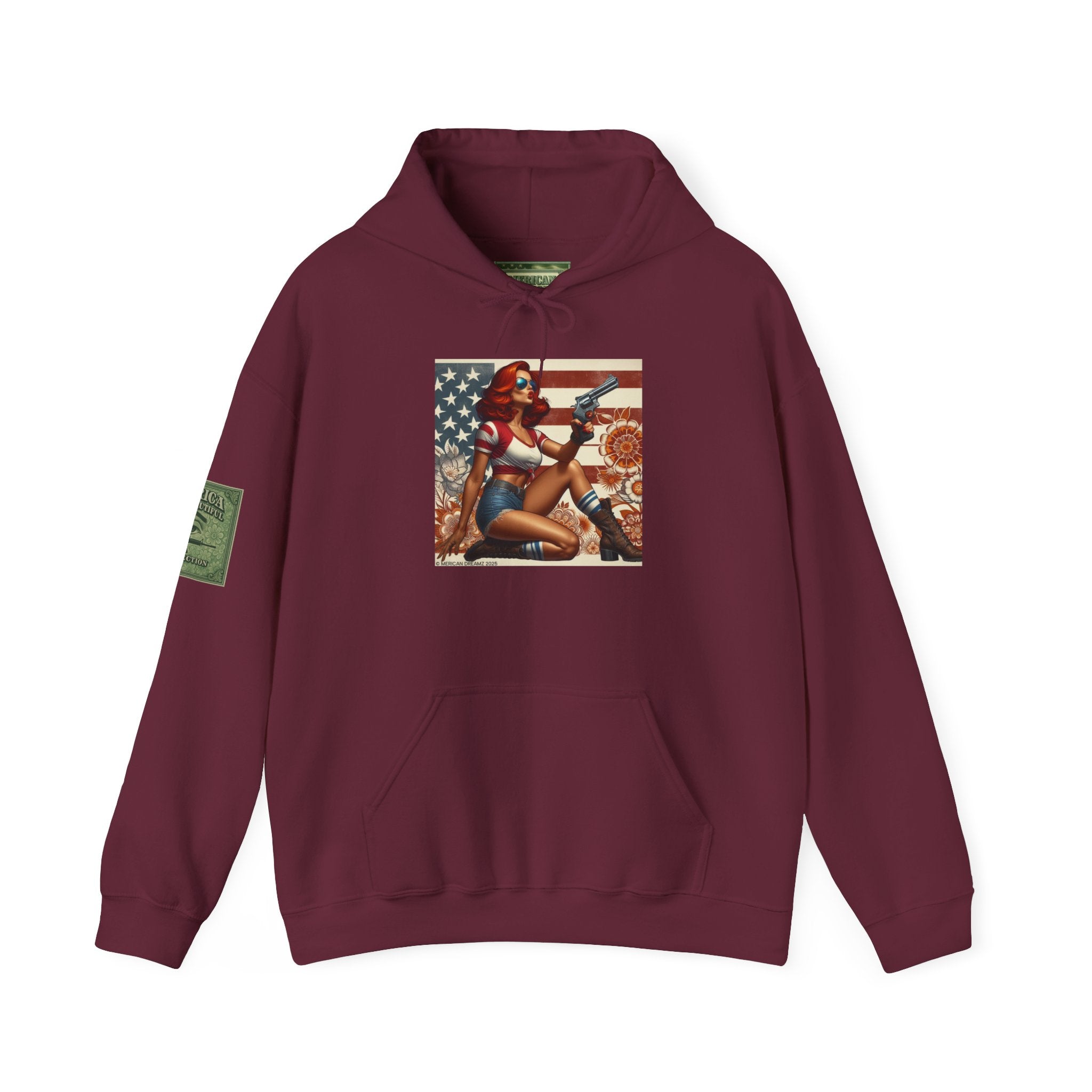 Retro Americana Pinup Gunslinger Hoodie — Vintage Pinup Girls Pullover