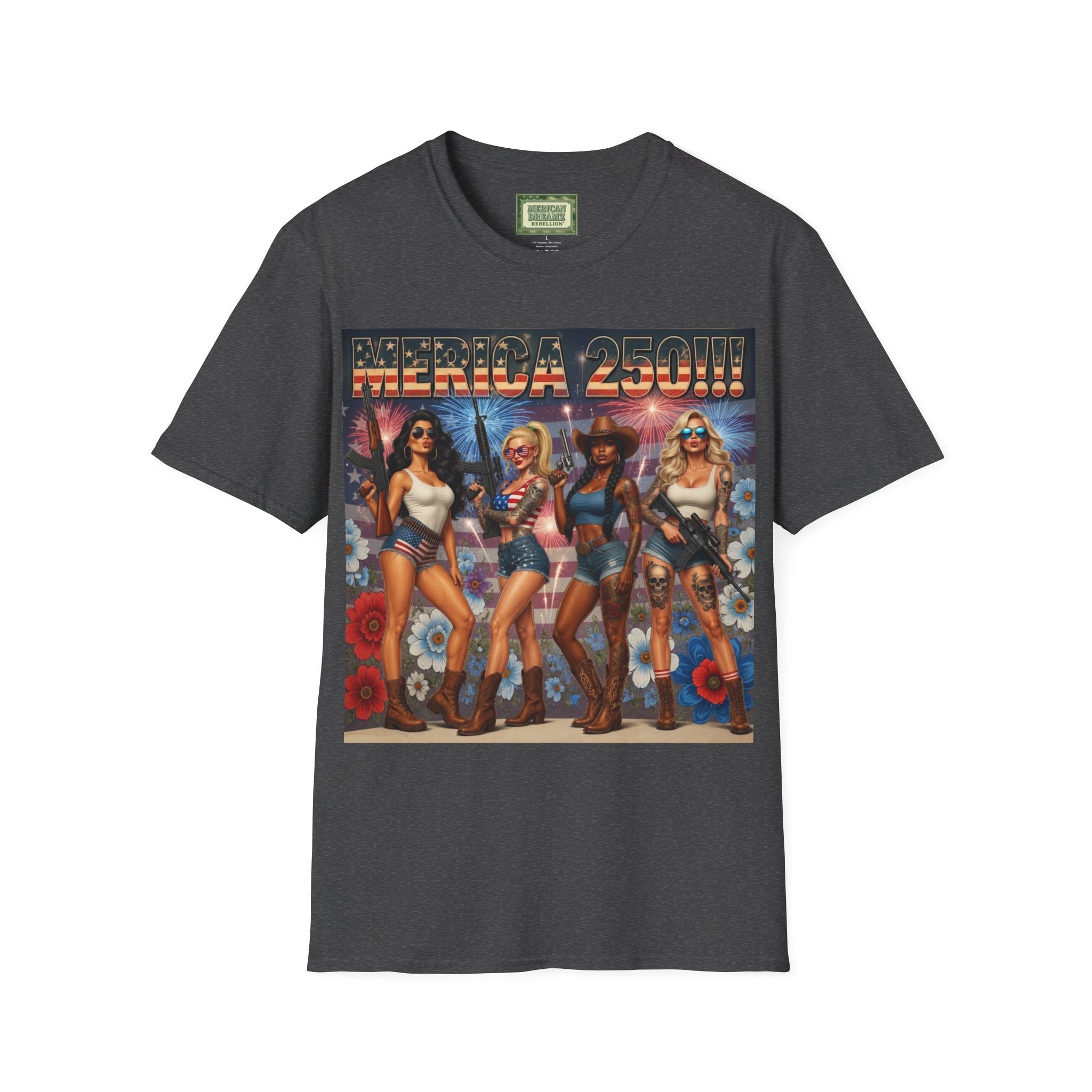 MERICAN DREAMZ REBELLION – MERICA 250!!!  Graphic T‑Shirt – 250 Years of Freedom 1776-2026 Graphic Tee-#3