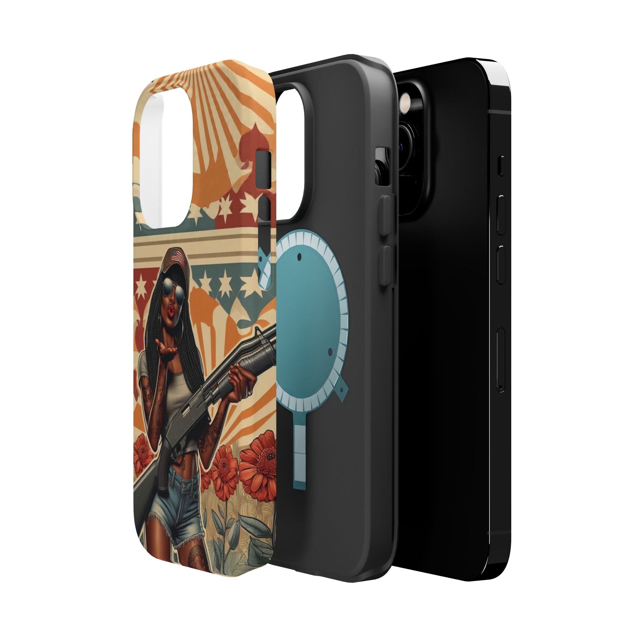 Americana 12GA Pinup Girl - Magnetic Impact‑Resistant Phone Case  iPhone 13-17 / Samsung S26  MagSafe Compatible