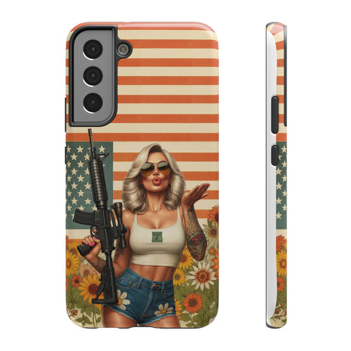 Americana AR-15 Pinup Girl - Impact‑Resistant Phone Case   Samsung Galaxy Series S22 / S22+ / S22 Ultra - S25 / S25+ / S25 Ultra