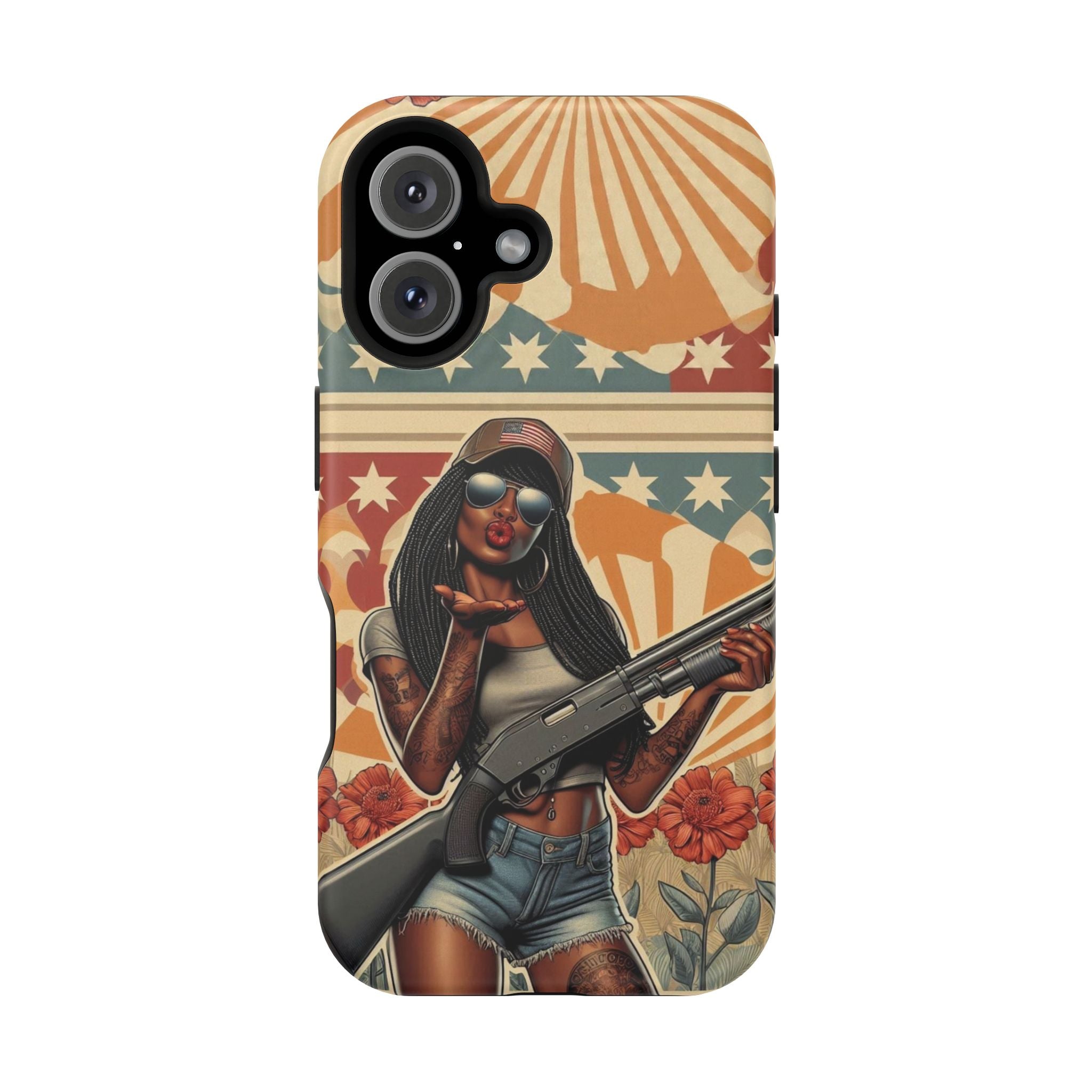 Americana 12GA Pinup Girl - Magnetic Impact‑Resistant Phone Case  iPhone 13-17 / Samsung S26  MagSafe Compatible