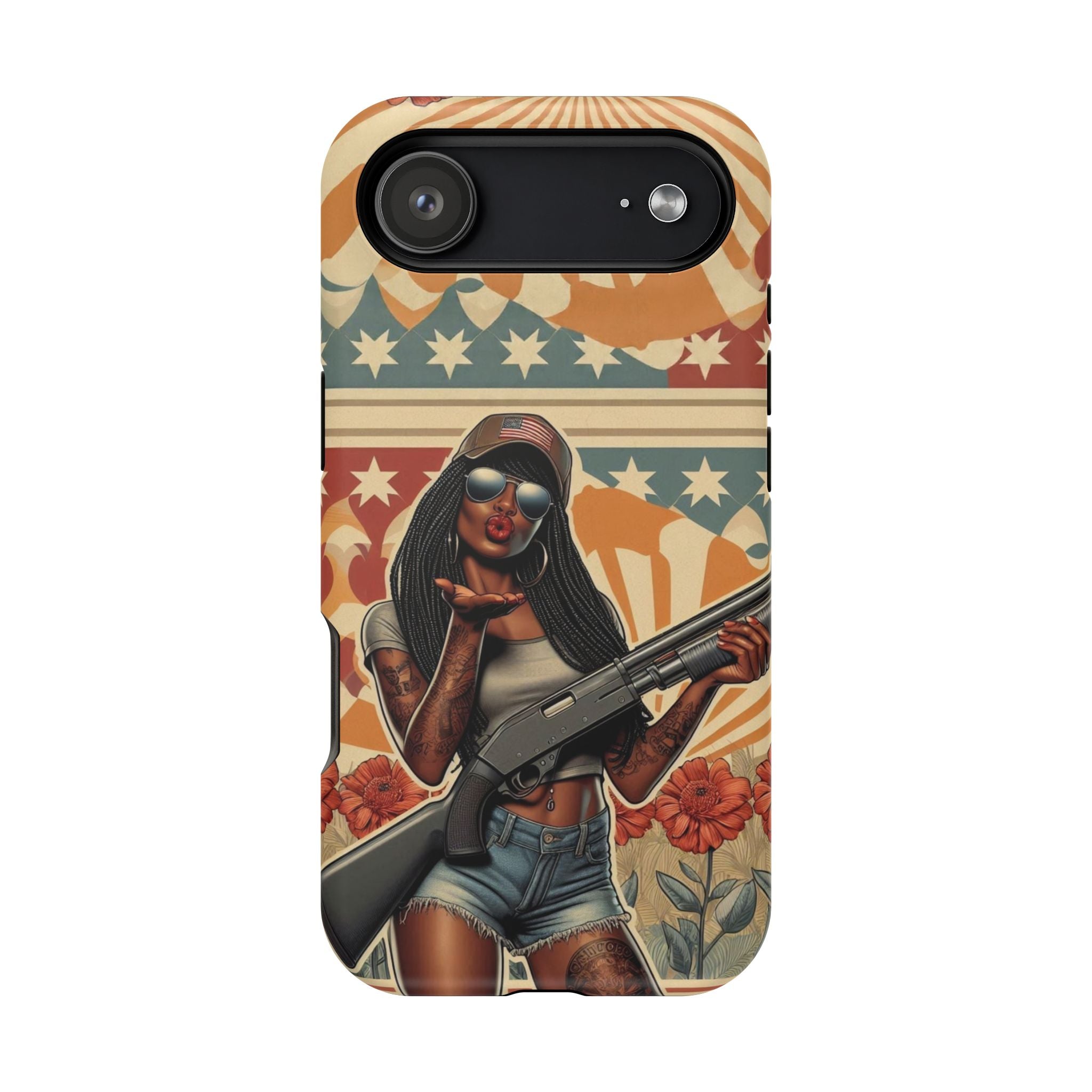 Americana 12GA Pinup Girl - Magnetic Impact‑Resistant Phone Case  iPhone 13-17 / Samsung S26  MagSafe Compatible