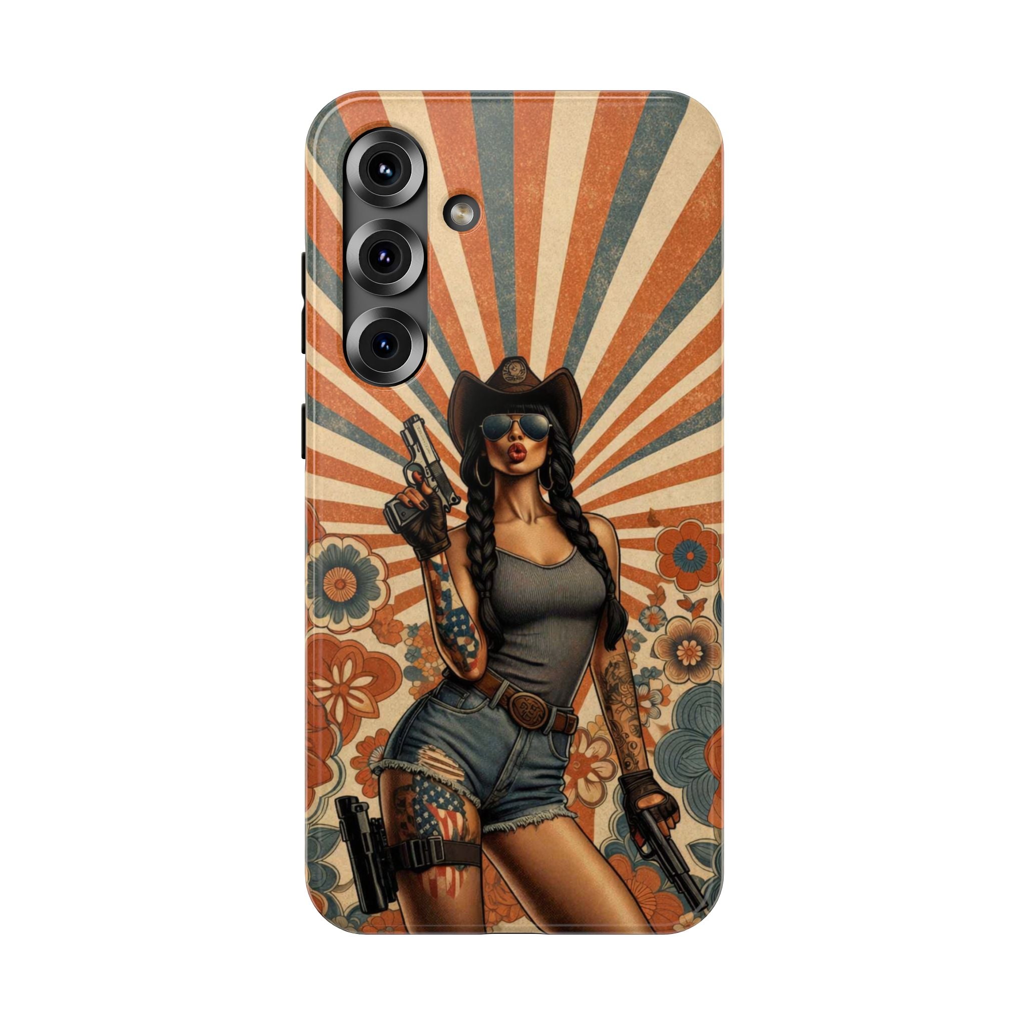 Americana 9mm Pinup Girl - Impact‑Resistant Phone Case   Samsung Galaxy Series S22 / S22+ / S22 Ultra - S25 / S25+ / S25 Ultra