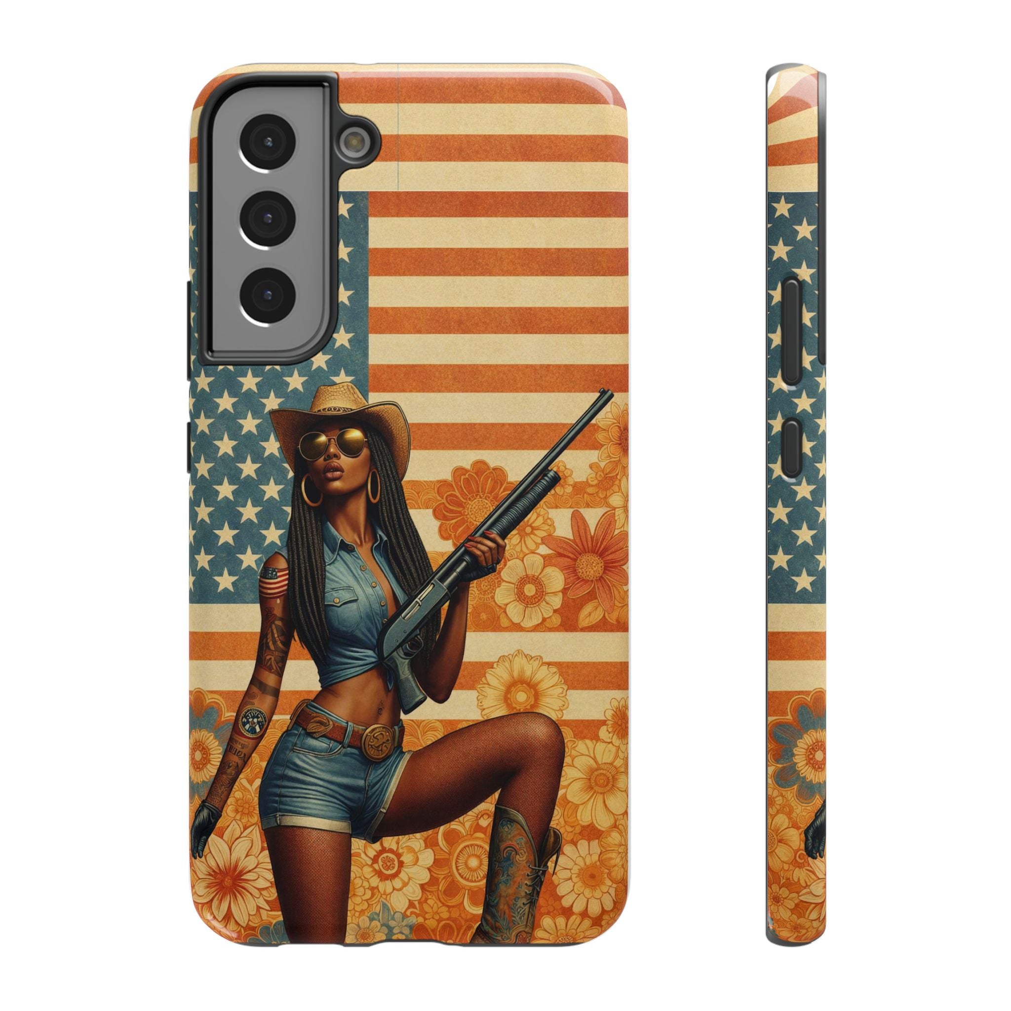 Americana 12 Gauge Pinup Girl - Impact‑Resistant Phone Case   Samsung Galaxy Series S22 / S22+ / S22 Ultra - S25 / S25+ / S25 Ultra
