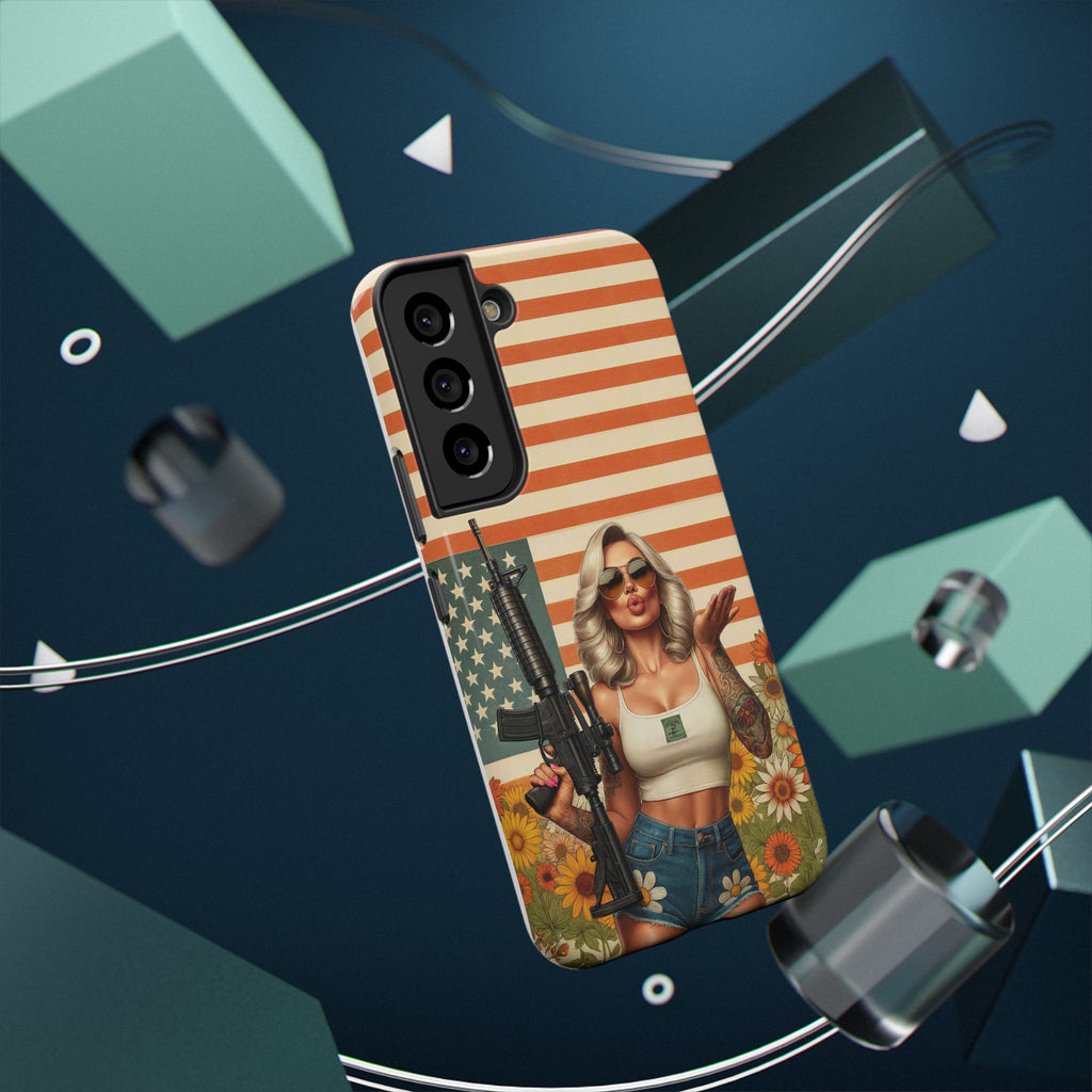 Americana AR-15 Pinup Girl - Impact‑Resistant Phone Case   Samsung Galaxy Series S22 / S22+ / S22 Ultra - S25 / S25+ / S25 Ultra