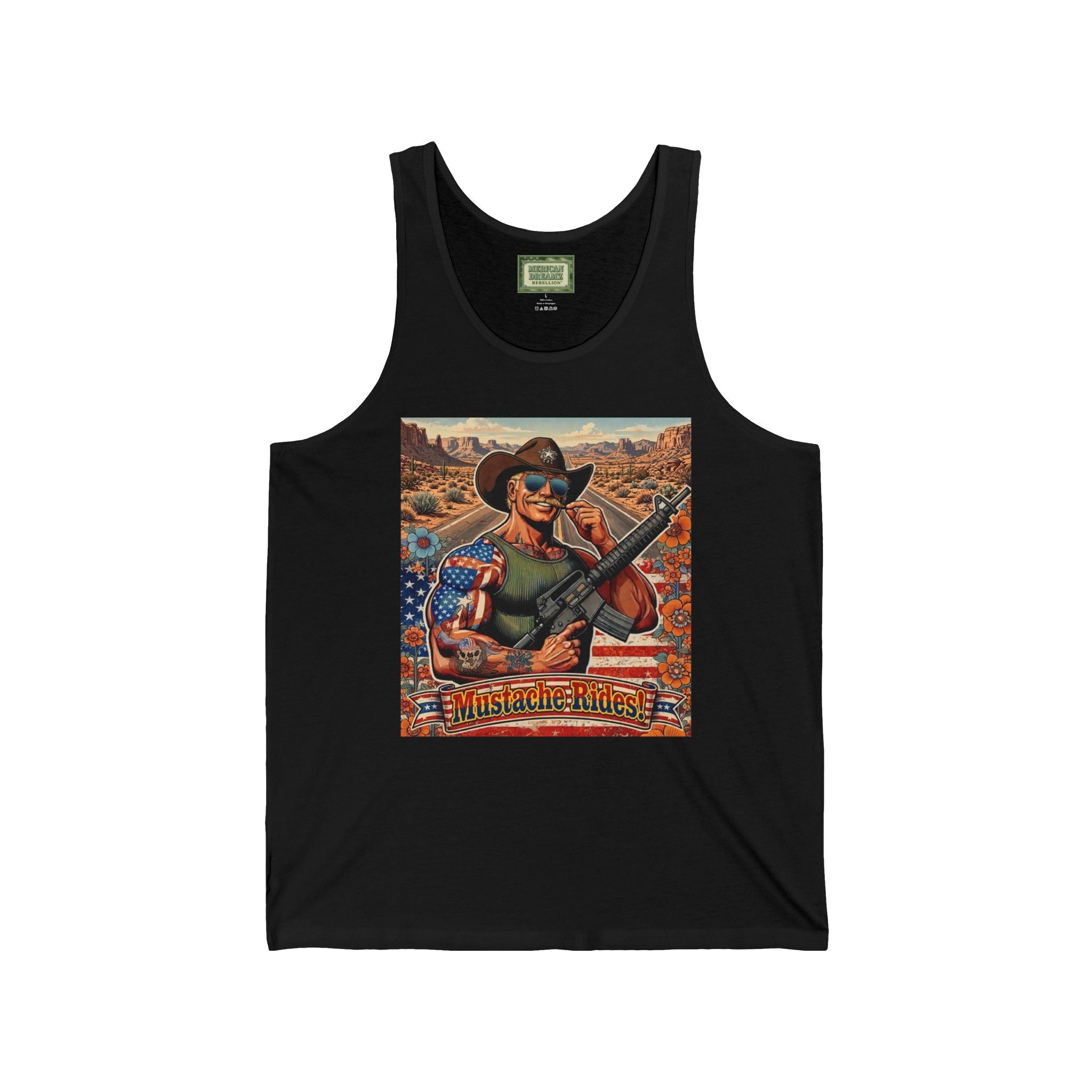 MERICAN UNCLE - Graphic Tank Top - Mustache Rides - 3