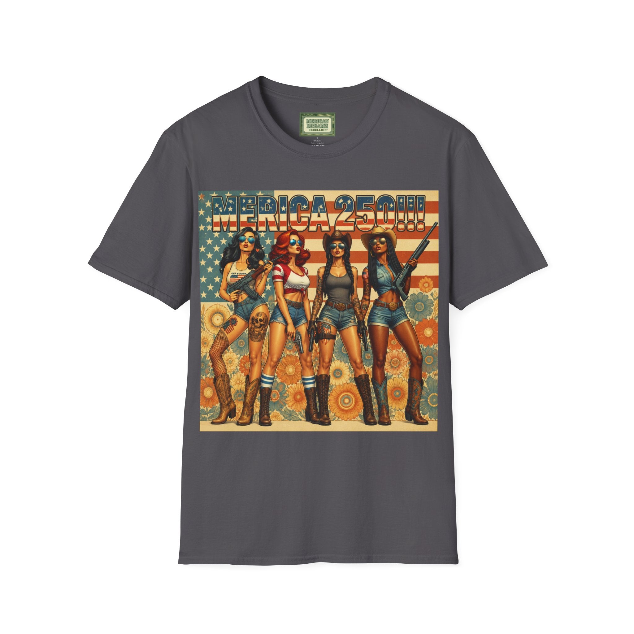 MERICAN DREAMZ REBELLION – MERICA 250!!!  Graphic T‑Shirt – 250 Years of Freedom 1776-2026 Graphic Tee-#2