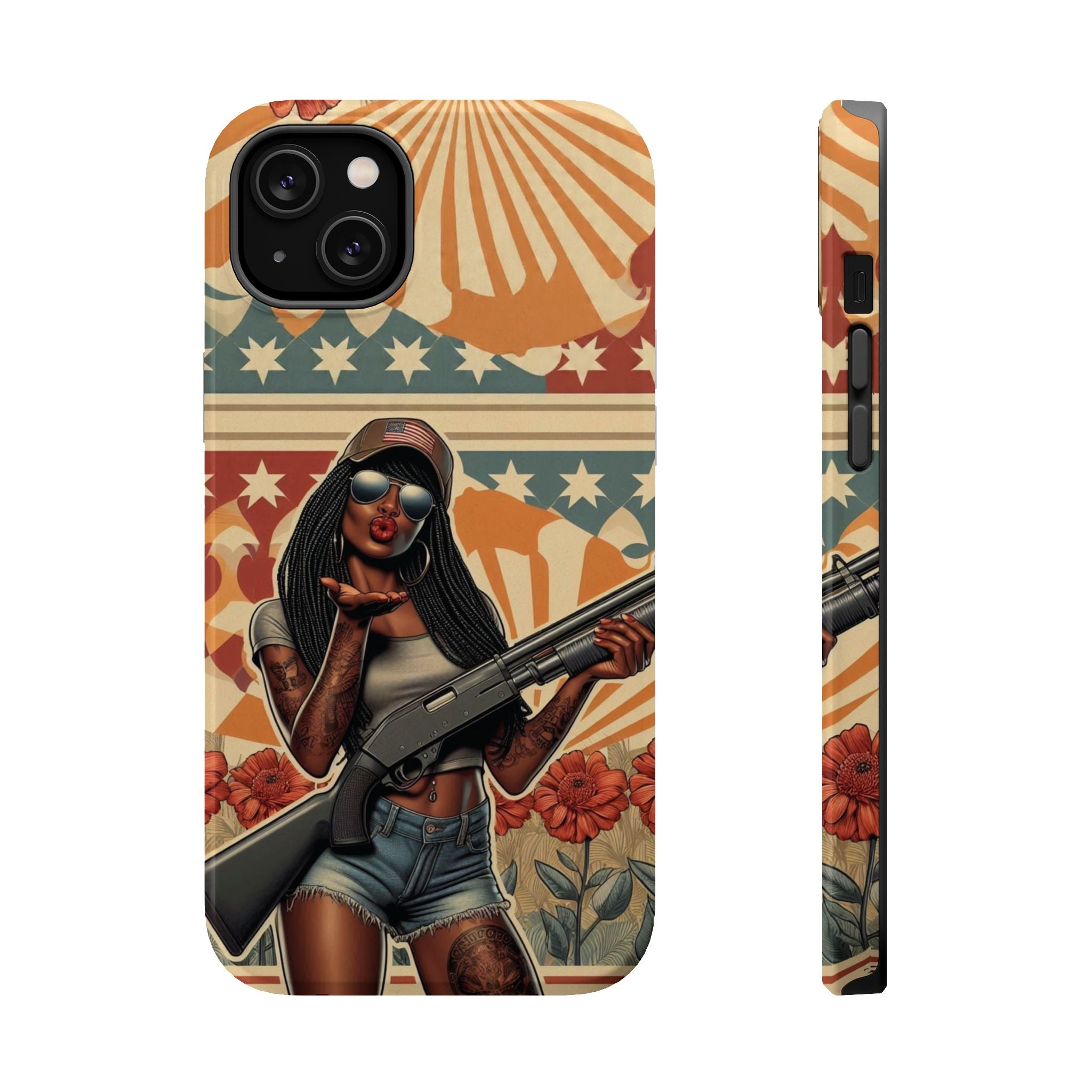 Americana 12GA Pinup Girl - Magnetic Impact‑Resistant Phone Case  iPhone 13-17 / Samsung S26  MagSafe Compatible