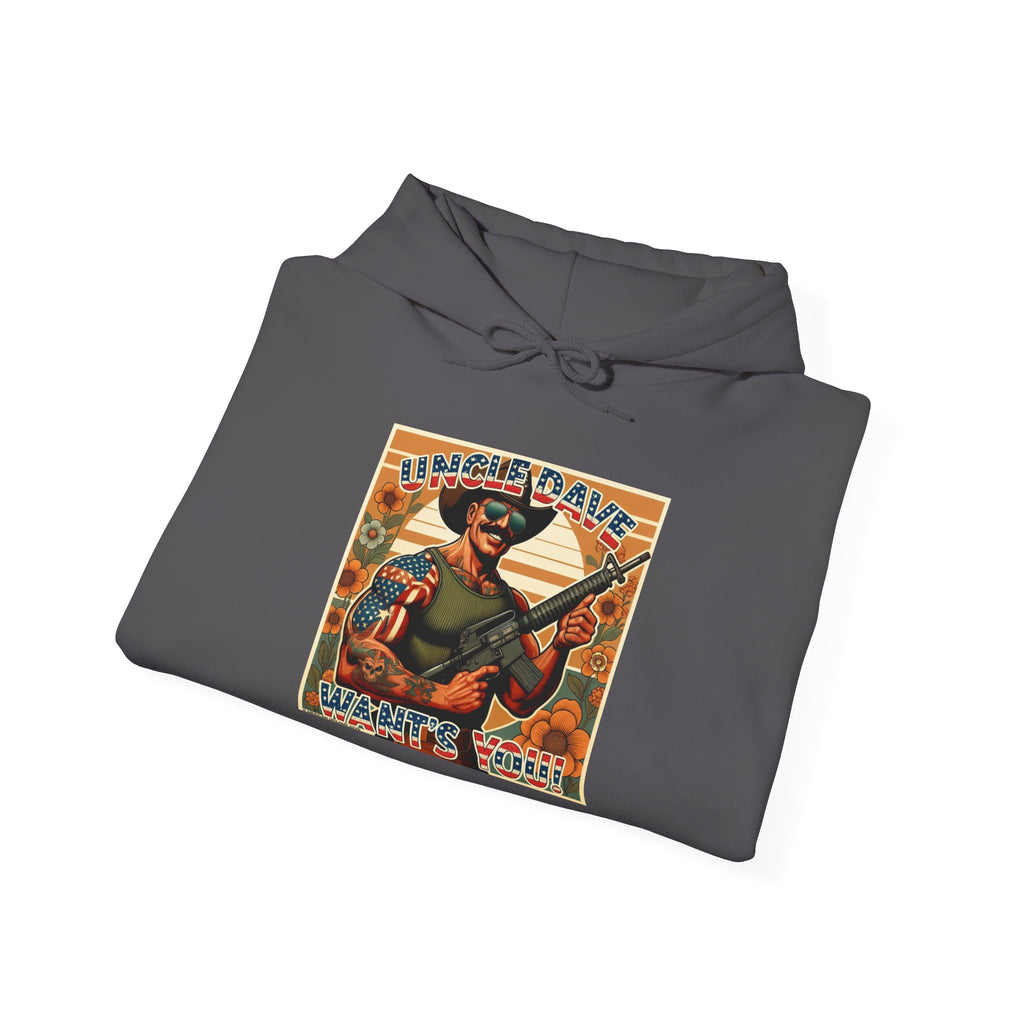 Patriotic 'Uncle Dave Wants You' Hoodie — Gunslinger Girls Rifle Retro Illustration (US Only)
