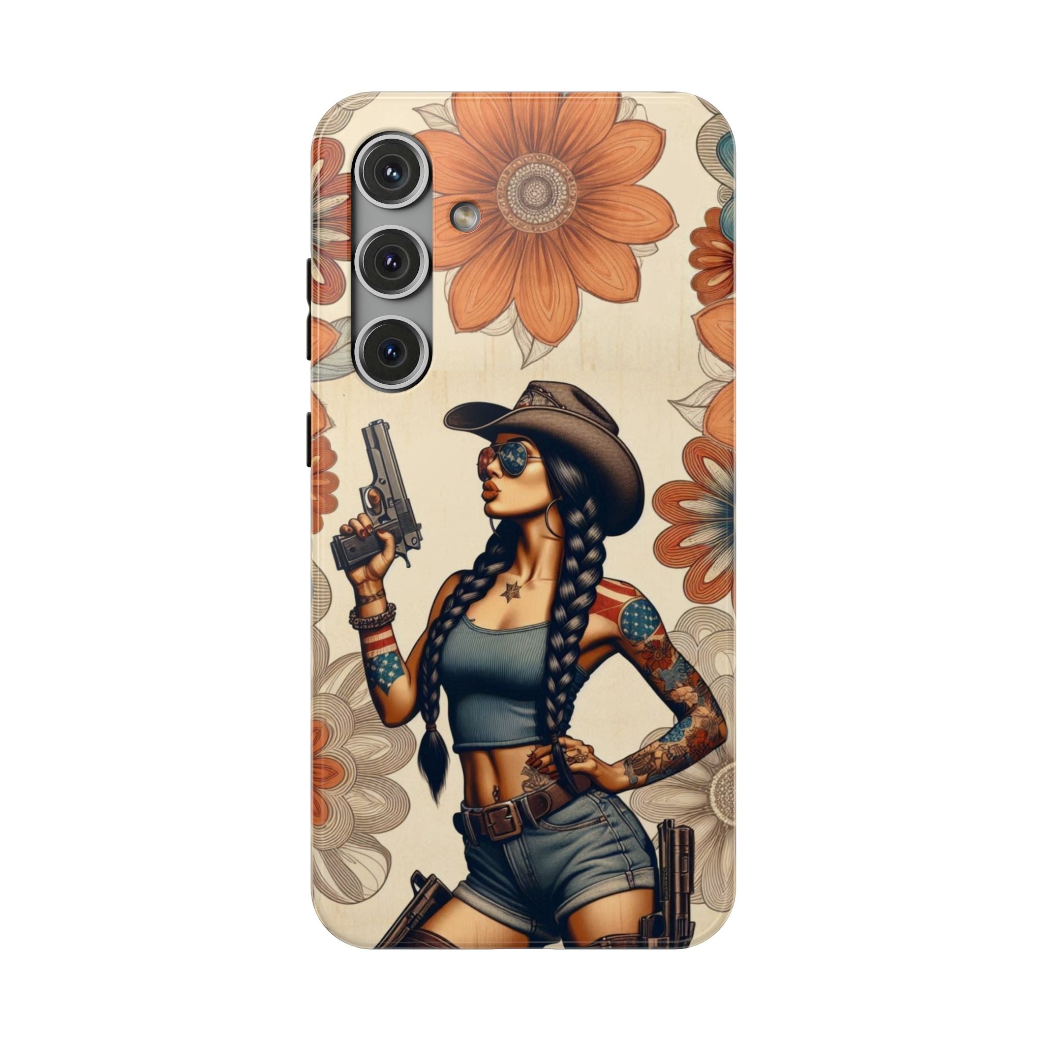 Americana 9mm Pinup Girl - Impact‑Resistant Phone Case   Samsung Galaxy Series S22 / S22+ / S22 Ultra - S25 / S25+ / S25 Ultra