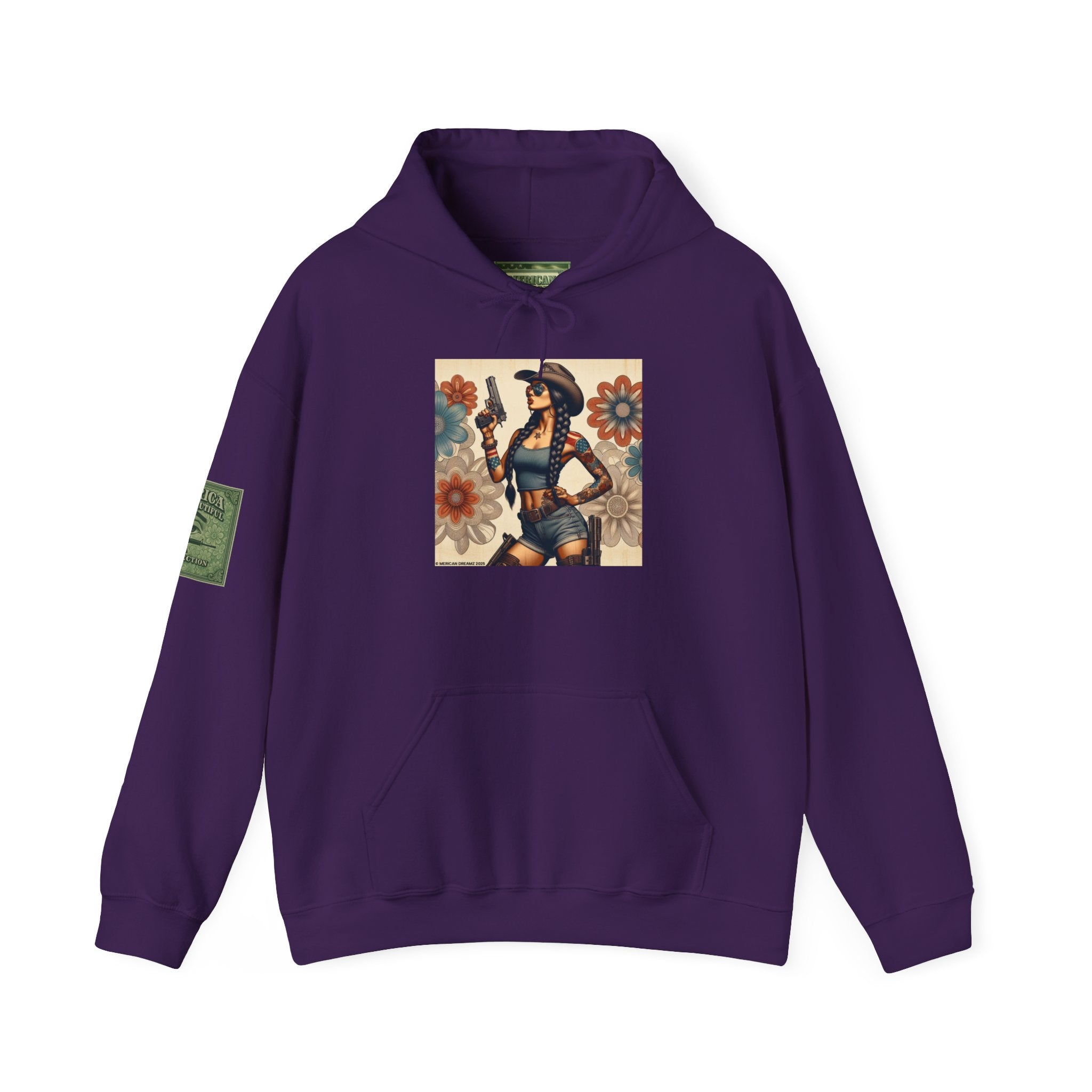 Retro Americana Pinup Gunslinger Hoodie — Vintage Pinup Girls Pullover