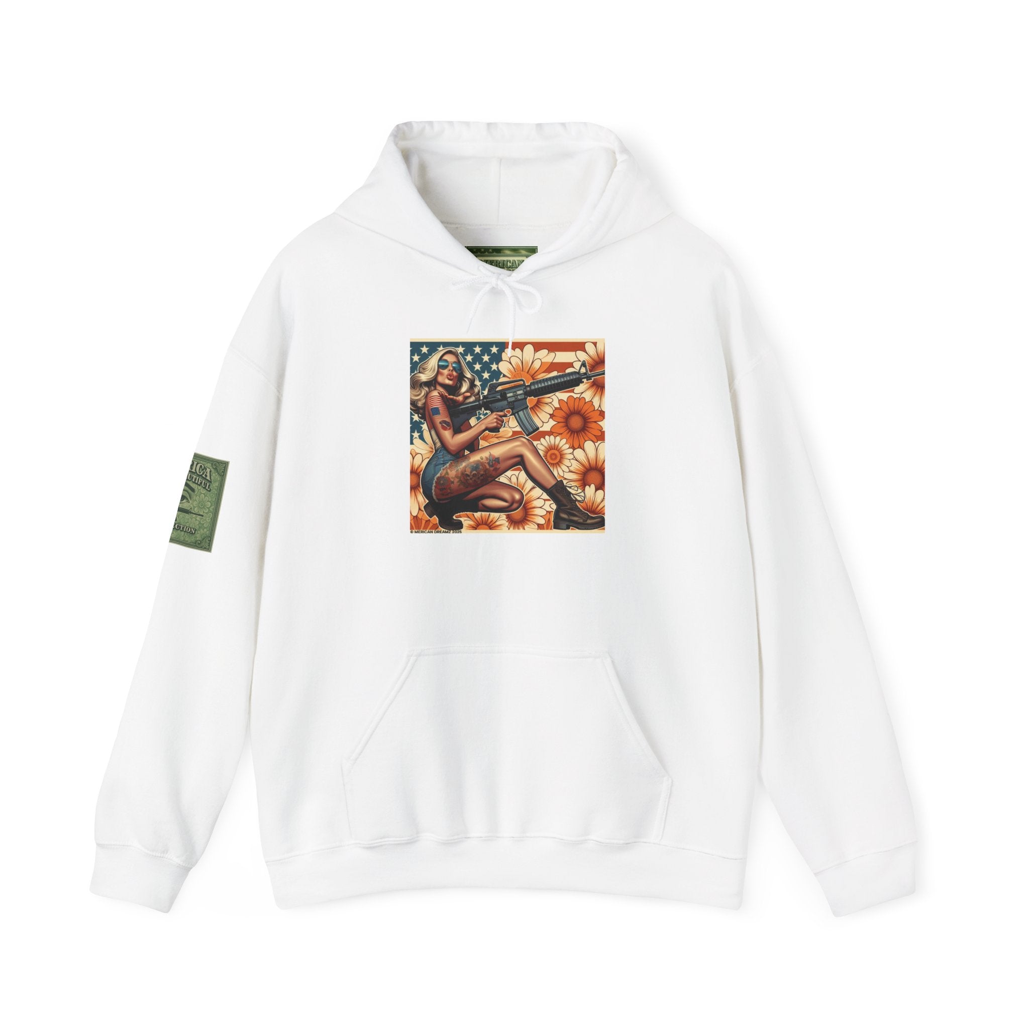 Retro Americana Pinup Gunslinger Hoodie — Vintage Pinup Girls Pullover