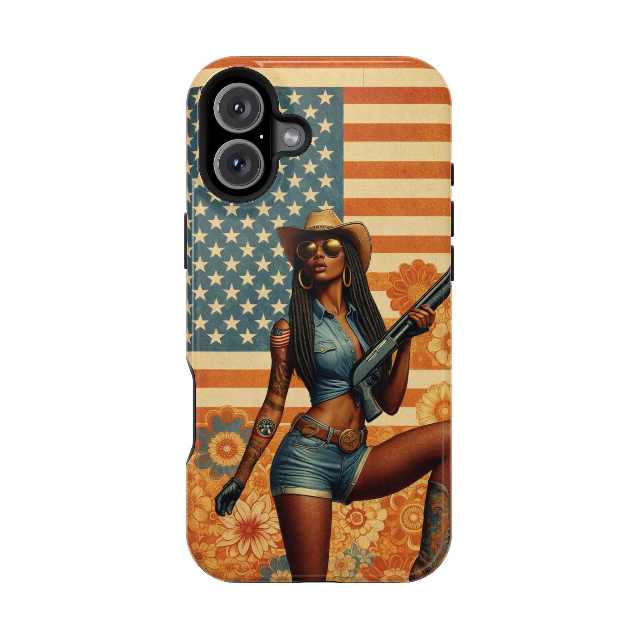 Americana 12GA Pinup Girl - Magnetic Impact‑Resistant Phone Case  iPhone 13-17 / Samsung S26  MagSafe Compatible