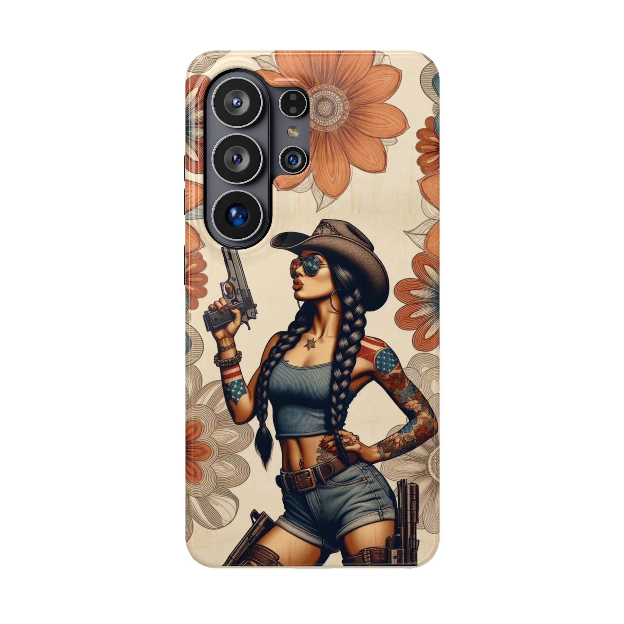 Americana 9mm Pinup Girl - Magnetic Impact‑Resistant Phone Case  iPhone 13-17 / Samsung S26  MagSafe Compatible