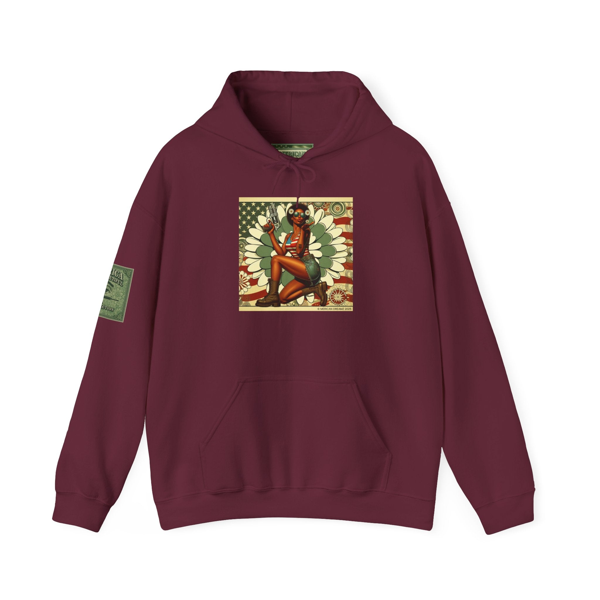 Retro Americana Pinup Gunslinger Hoodie — Vintage Pinup Girls Pullover