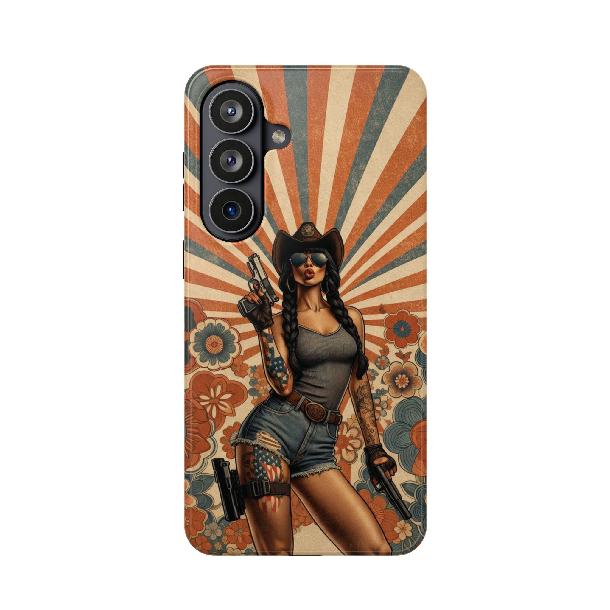 Americana 9mm Pinup Girl - Magnetic Impact‑Resistant Phone Case  iPhone 13-17 / Samsung S26  MagSafe Compatible