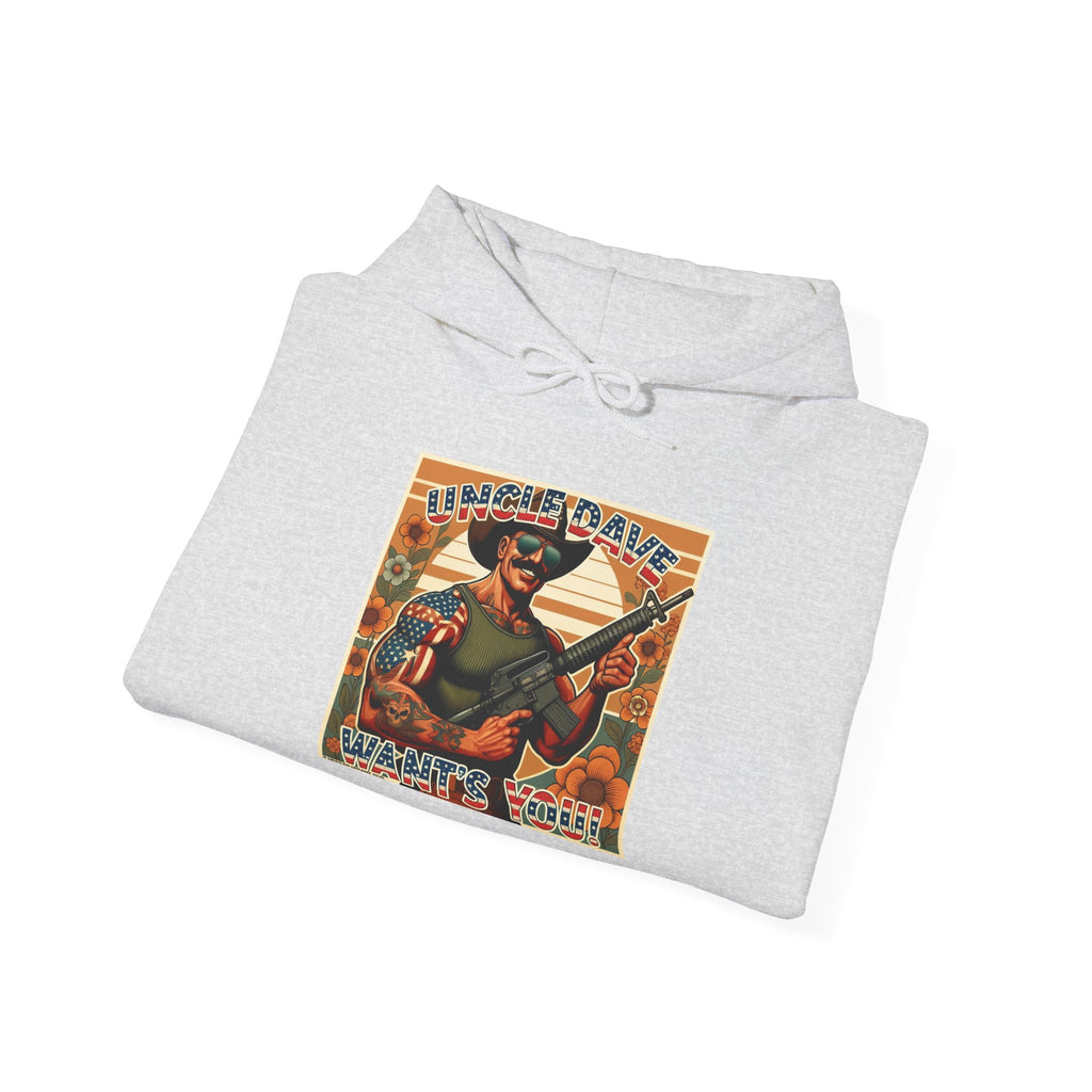 Patriotic 'Uncle Dave Wants You' Hoodie — Gunslinger Girls Rifle Retro Illustration (US Only)