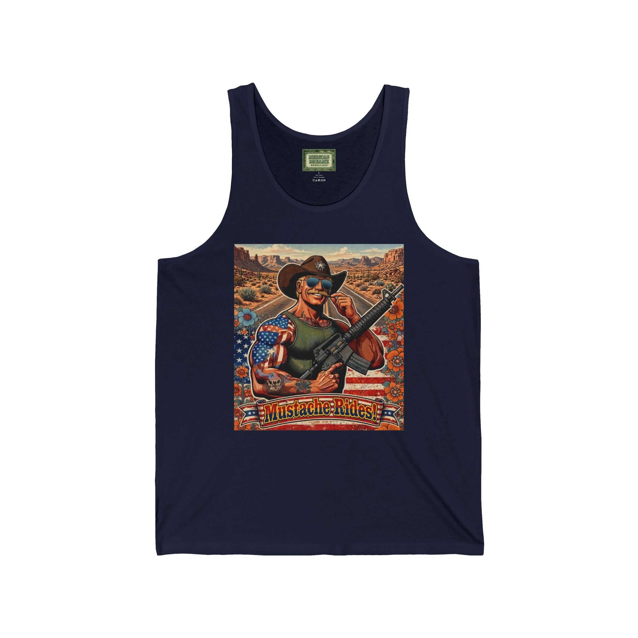 MERICAN UNCLE - Graphic Tank Top - Mustache Rides - 3