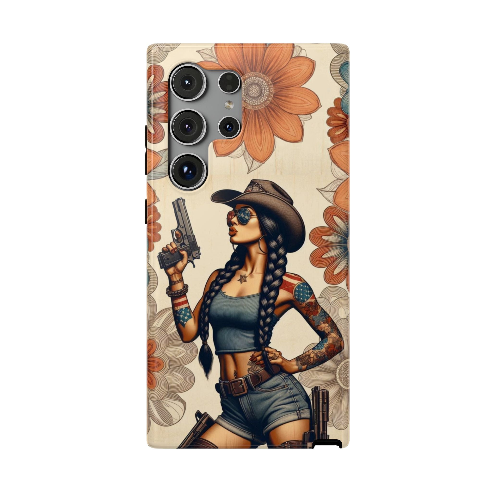 Americana 9mm Pinup Girl - Impact‑Resistant Phone Case   Samsung Galaxy Series S22 / S22+ / S22 Ultra - S25 / S25+ / S25 Ultra