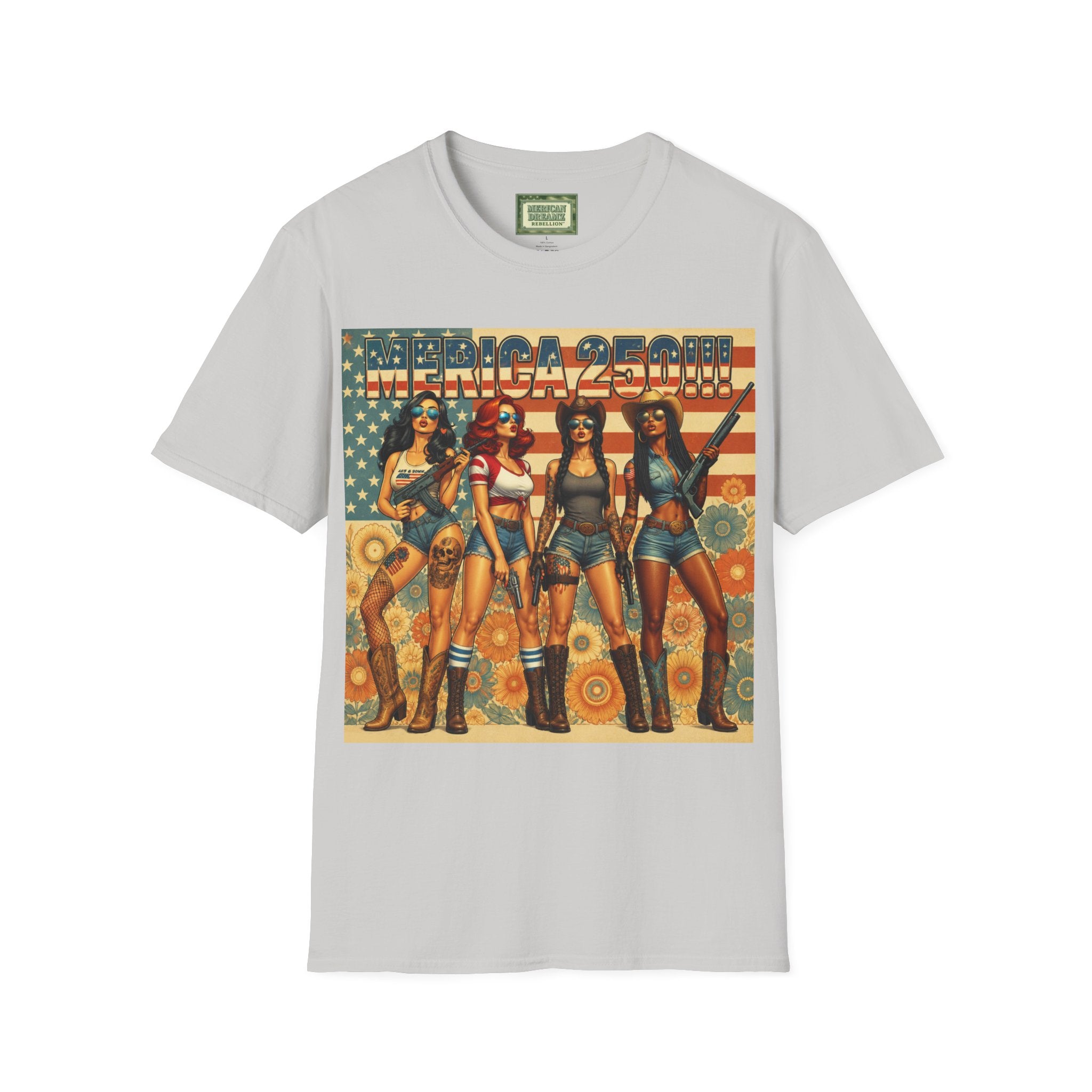 MERICAN DREAMZ REBELLION – MERICA 250!!!  Graphic T‑Shirt – 250 Years of Freedom 1776-2026 Graphic Tee-#2