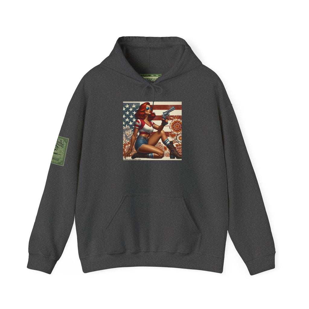 Retro Americana Pinup Gunslinger Hoodie — Vintage Pinup Girls Pullover