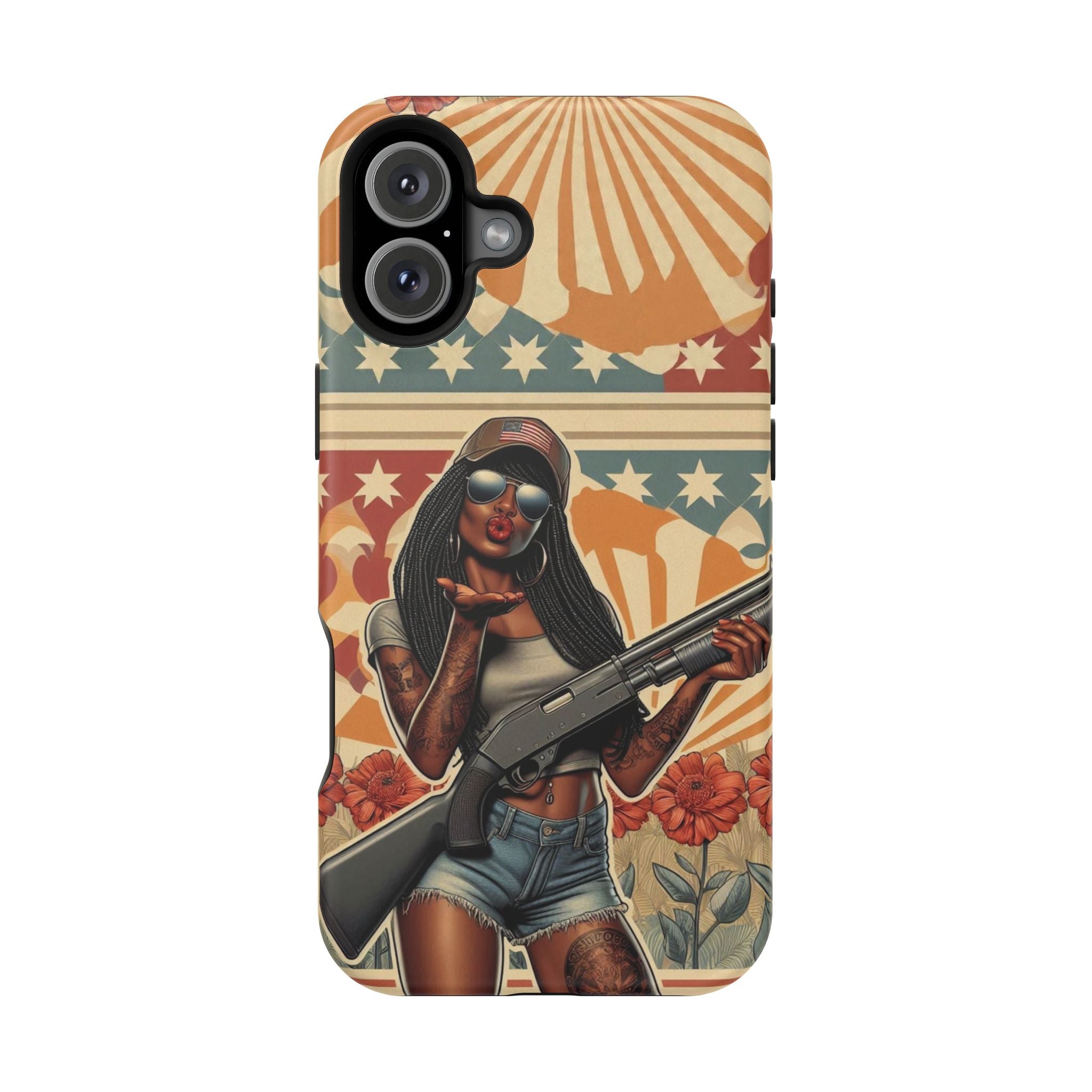 Americana 12GA Pinup Girl - Magnetic Impact‑Resistant Phone Case  iPhone 13-17 / Samsung S26  MagSafe Compatible