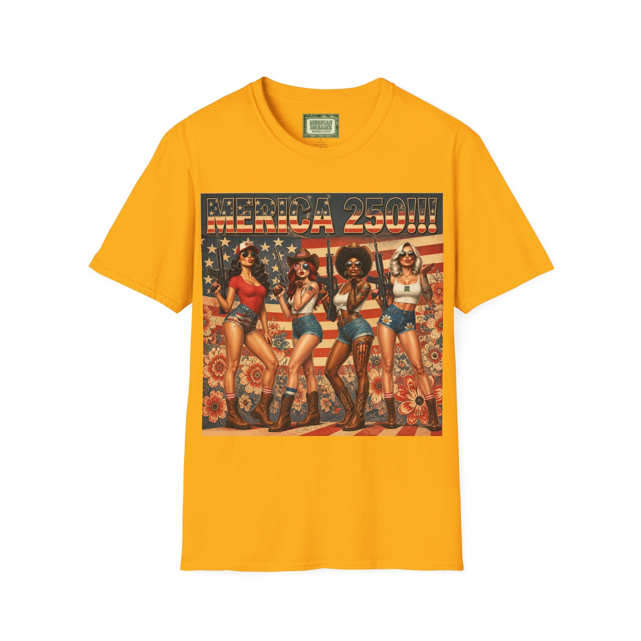 MERICAN DREAMZ REBELLION – MERICA 250!!!  Graphic T‑Shirt – 250 Years of Freedom 1776-2026 Graphic Tee-#1