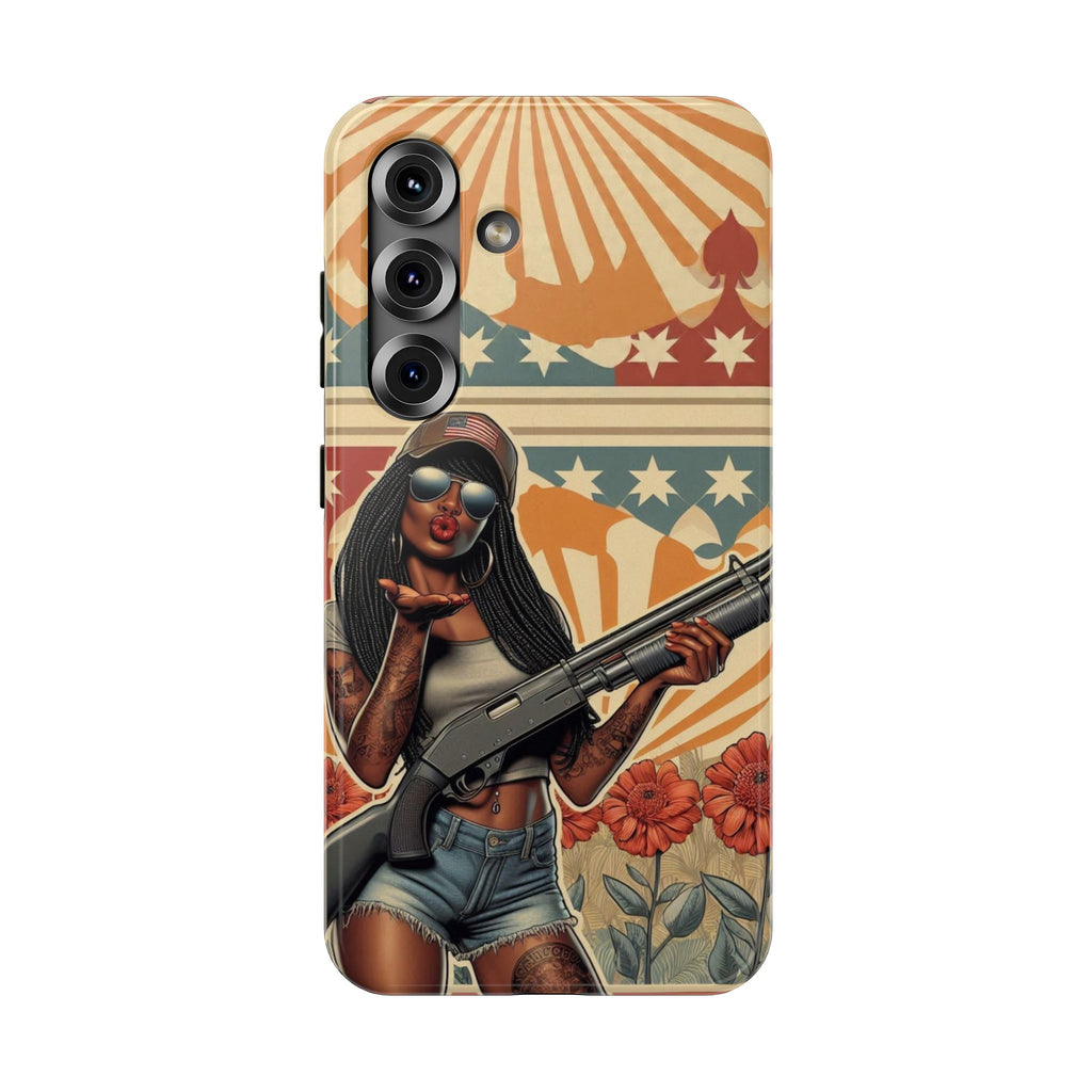 Americana 12 Gauge Pinup Girl - Impact‑Resistant Phone Case   Samsung Galaxy Series S22 / S22+ / S22 Ultra - S25 / S25+ / S25 Ultra