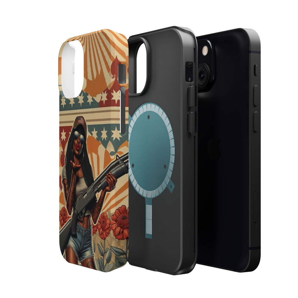 Americana 12GA Pinup Girl - Magnetic Impact‑Resistant Phone Case  iPhone 13-17 / Samsung S26  MagSafe Compatible