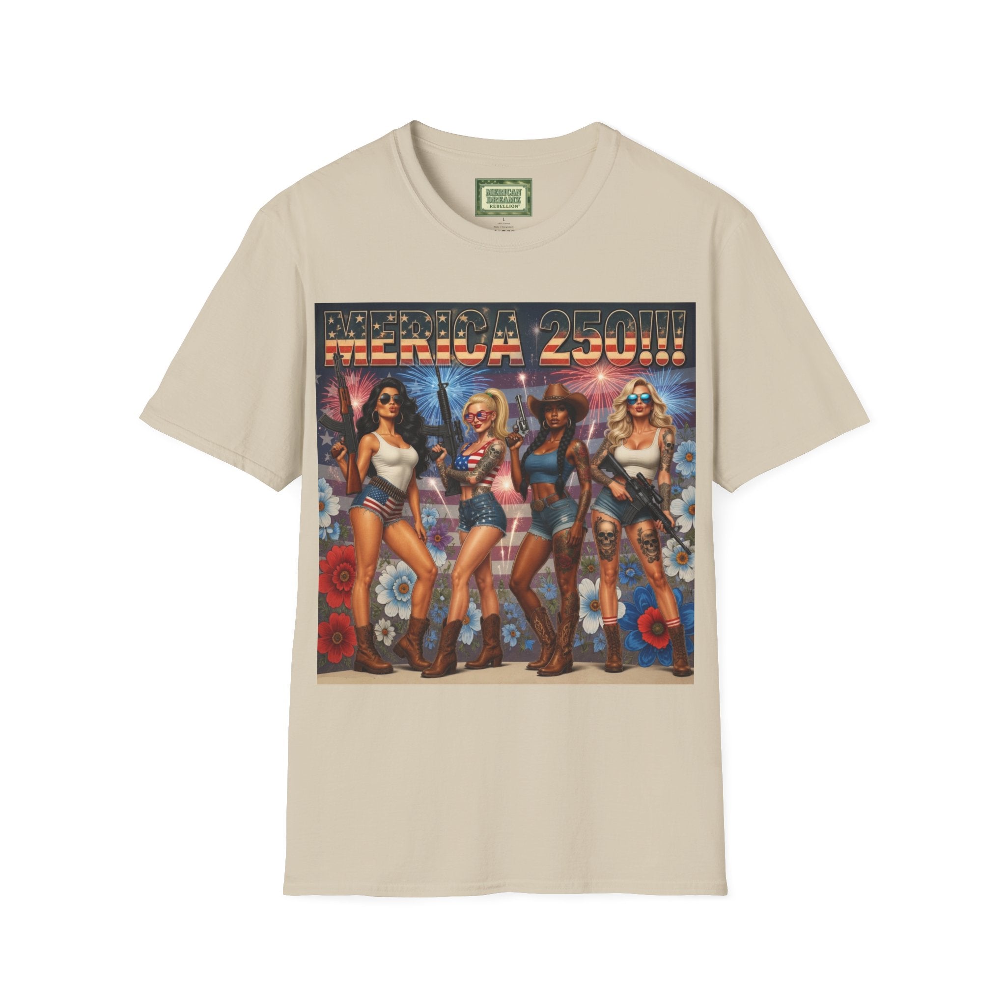 MERICAN DREAMZ REBELLION – MERICA 250!!!  Graphic T‑Shirt – 250 Years of Freedom 1776-2026 Graphic Tee-#3