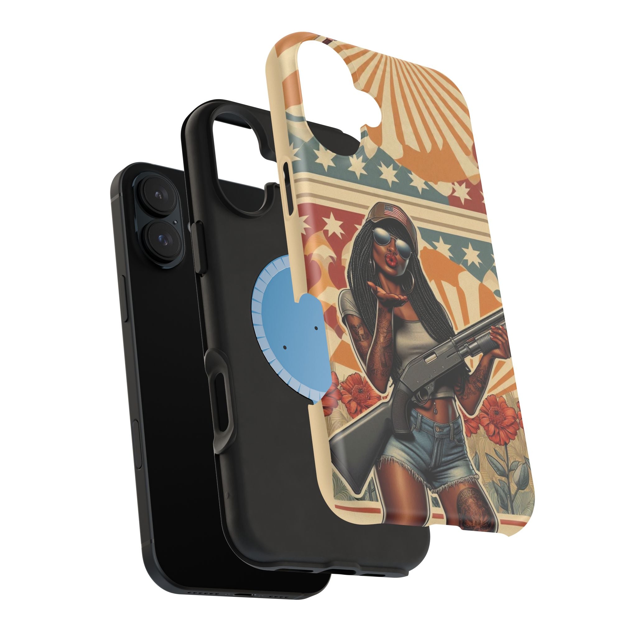 Americana 12GA Pinup Girl - Magnetic Impact‑Resistant Phone Case  iPhone 13-17 / Samsung S26  MagSafe Compatible