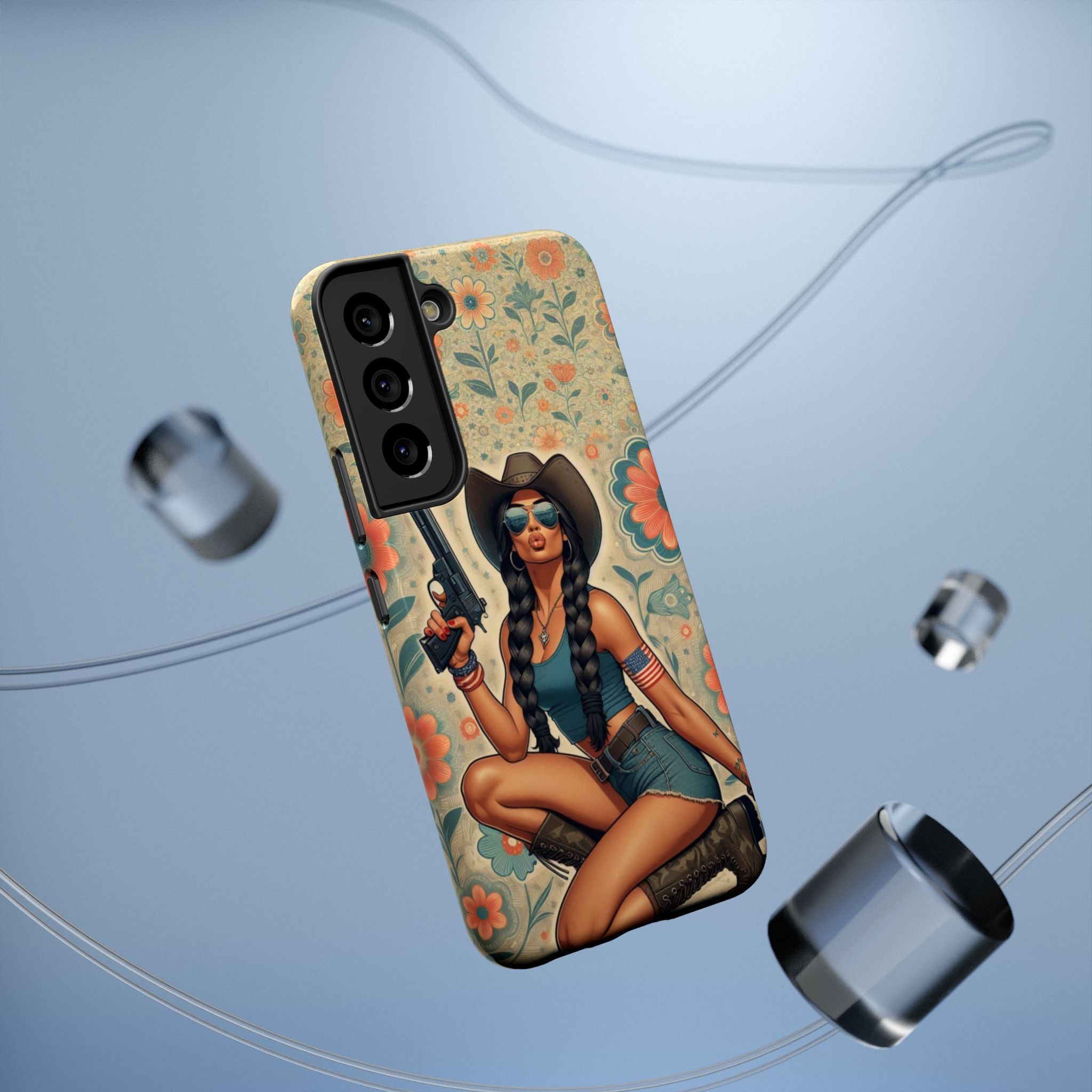 Americana 9mm Pinup Girl - Impact‑Resistant Phone Case   Samsung Galaxy Series S22 / S22+ / S22 Ultra - S25 / S25+ / S25 Ultra